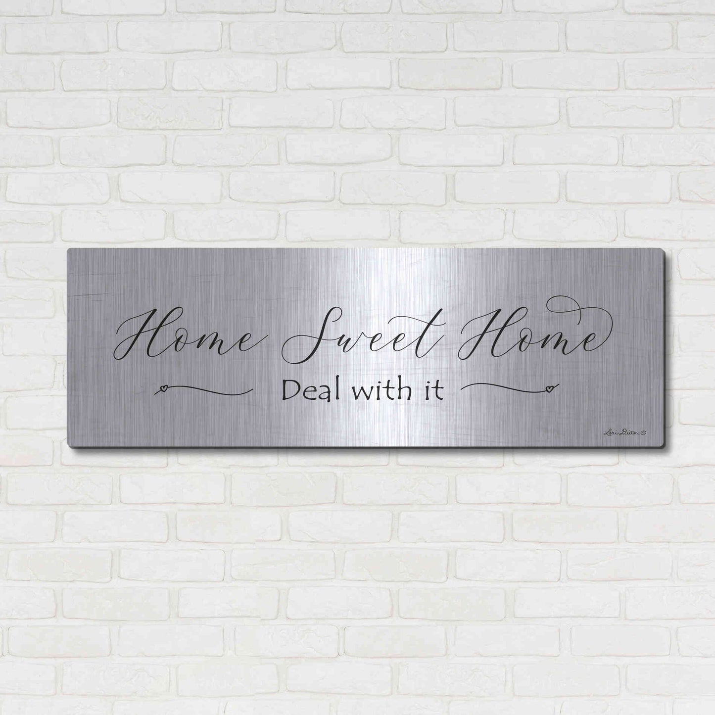 Luxe Metal Art 'Home Sweet Home' by Lori Deiter, Metal Wall Art,48x16