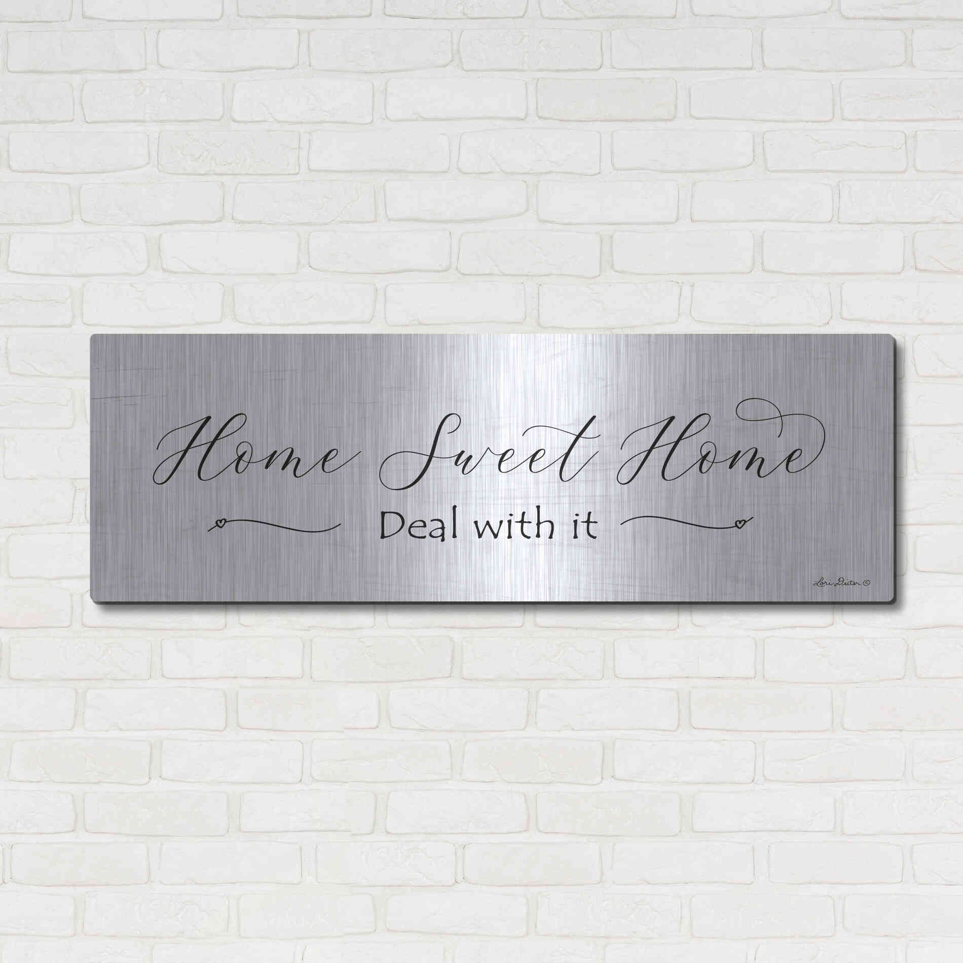 Luxe Metal Art 'Home Sweet Home' by Lori Deiter, Metal Wall Art,48x16