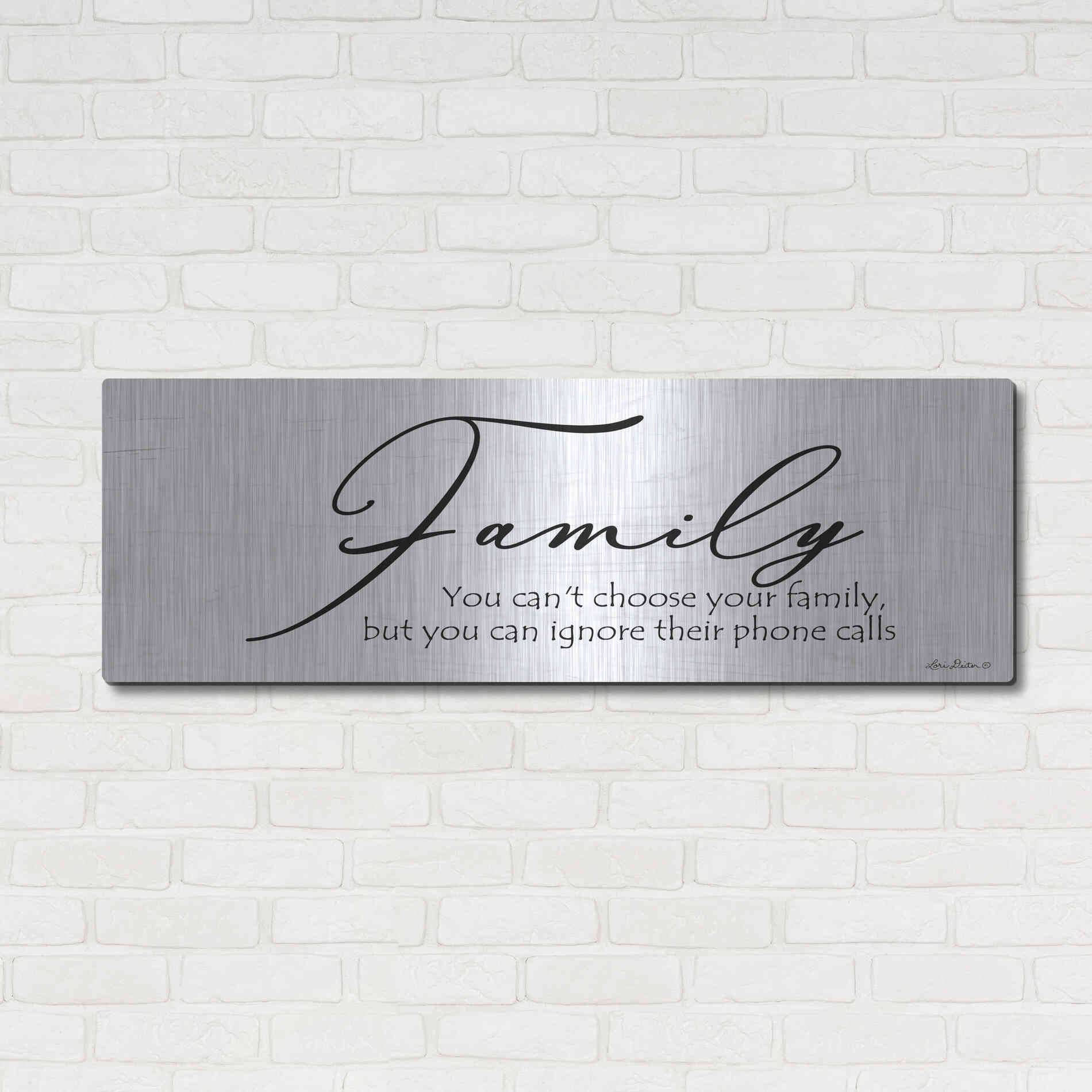 Luxe Metal Art 'Family Calls' by Lori Deiter, Metal Wall Art,48x16
