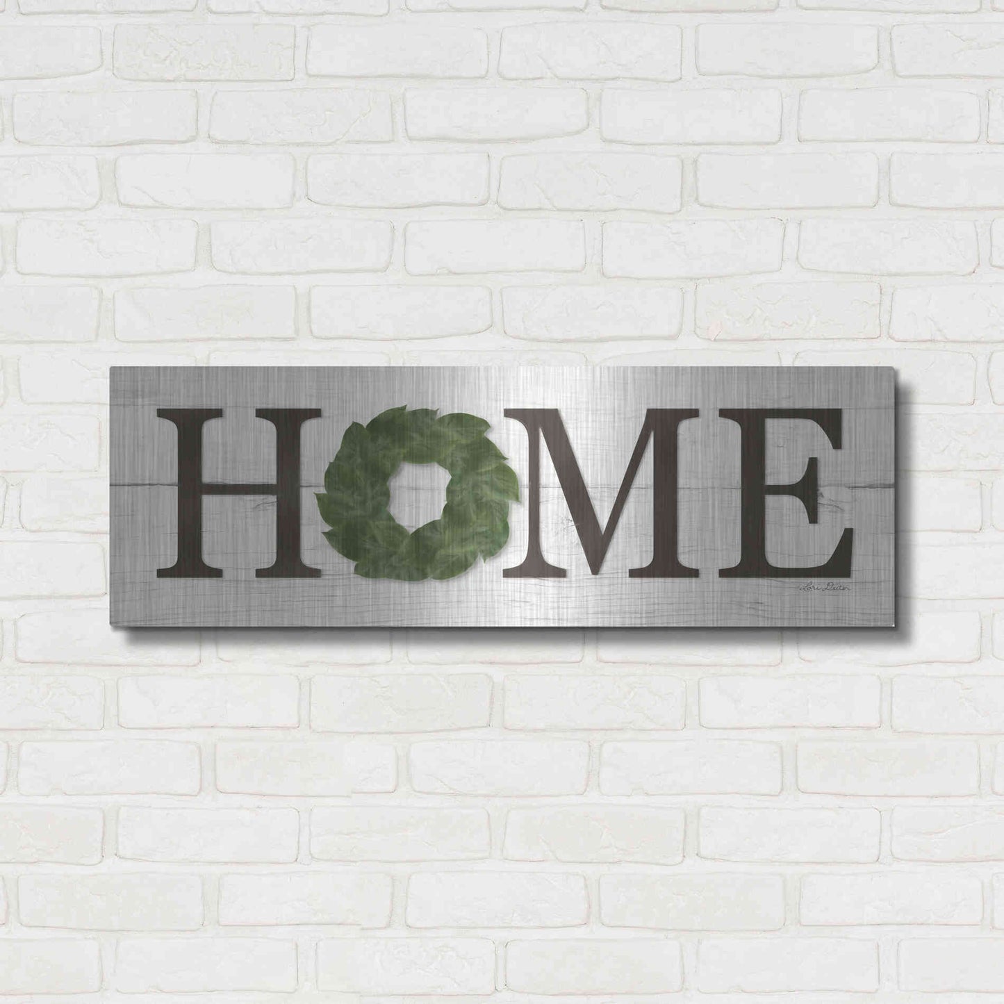 Luxe Metal Art 'Home' by Lori Deiter, Metal Wall Art,36x12