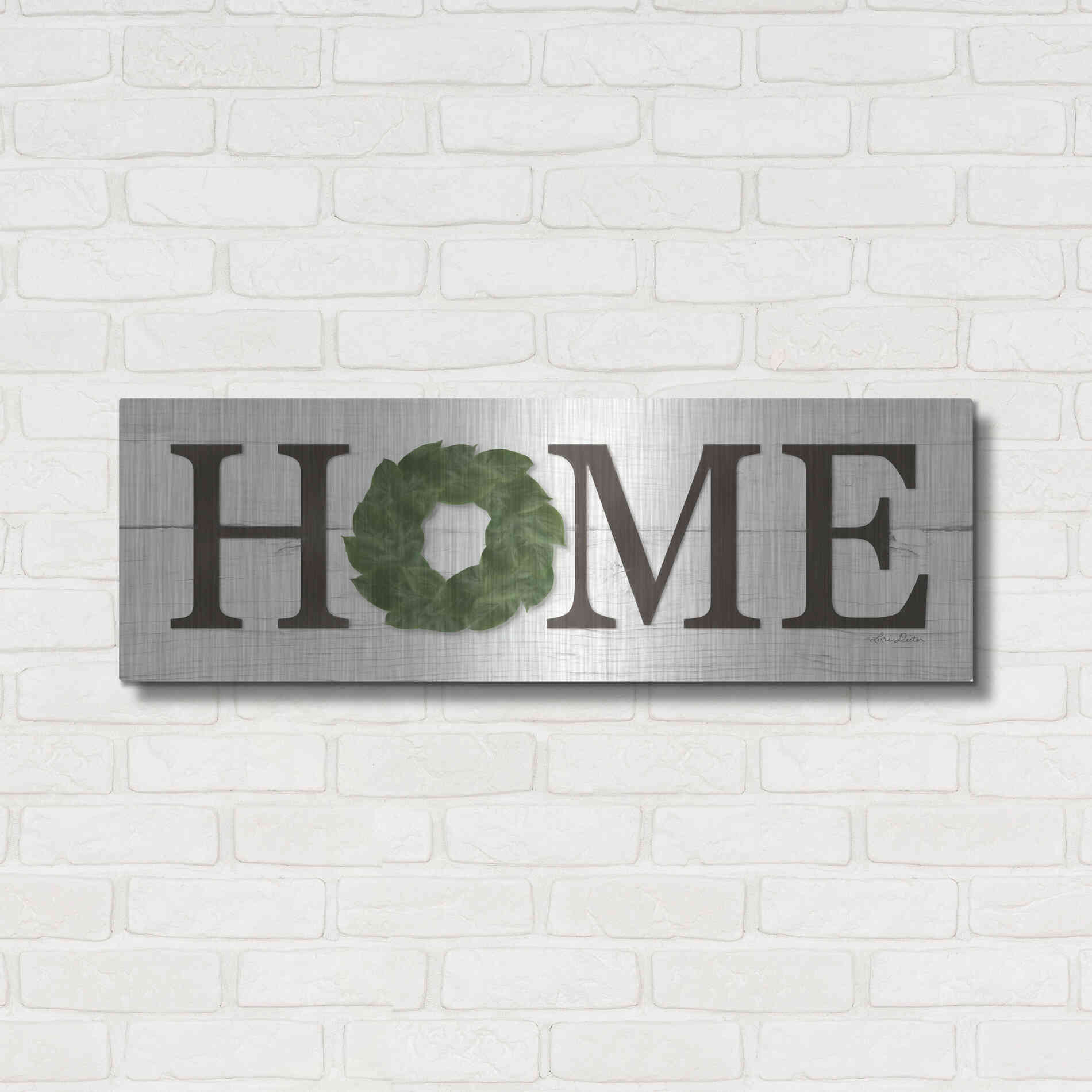 Luxe Metal Art 'Home' by Lori Deiter, Metal Wall Art,36x12