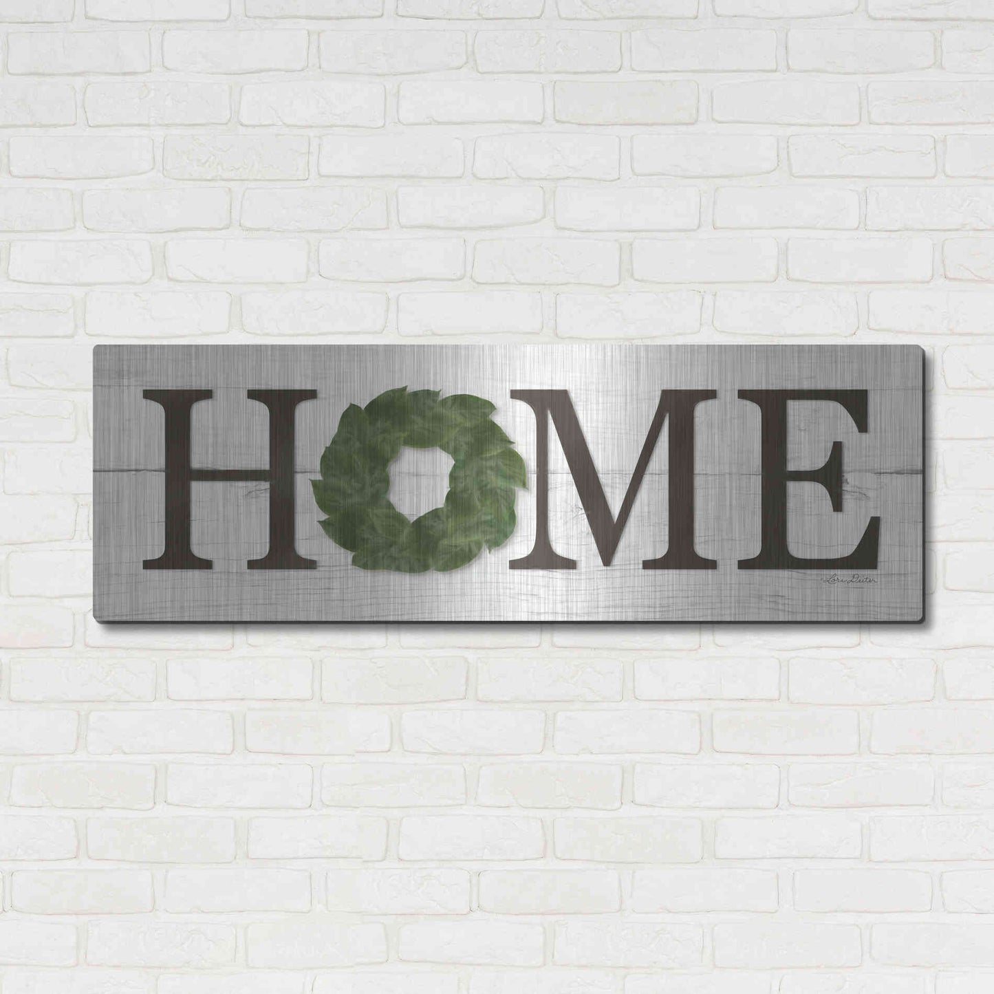 Luxe Metal Art 'Home' by Lori Deiter, Metal Wall Art,48x16