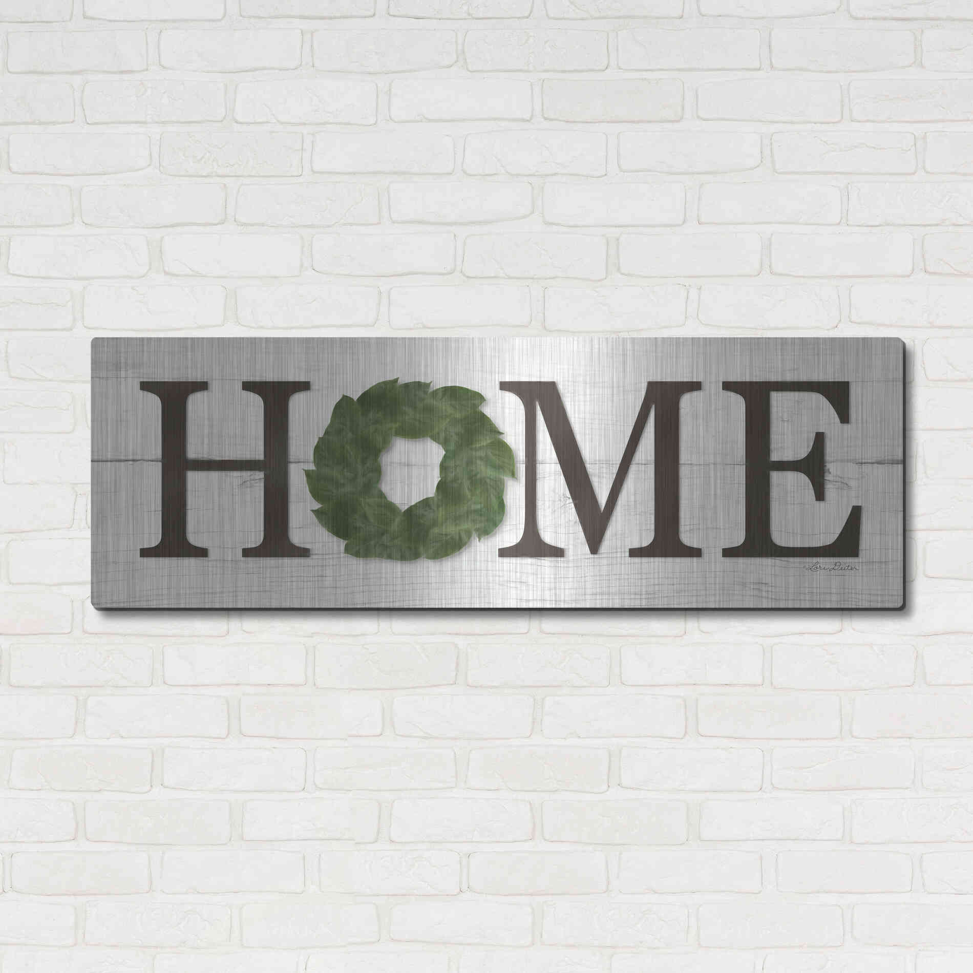 Luxe Metal Art 'Home' by Lori Deiter, Metal Wall Art,48x16