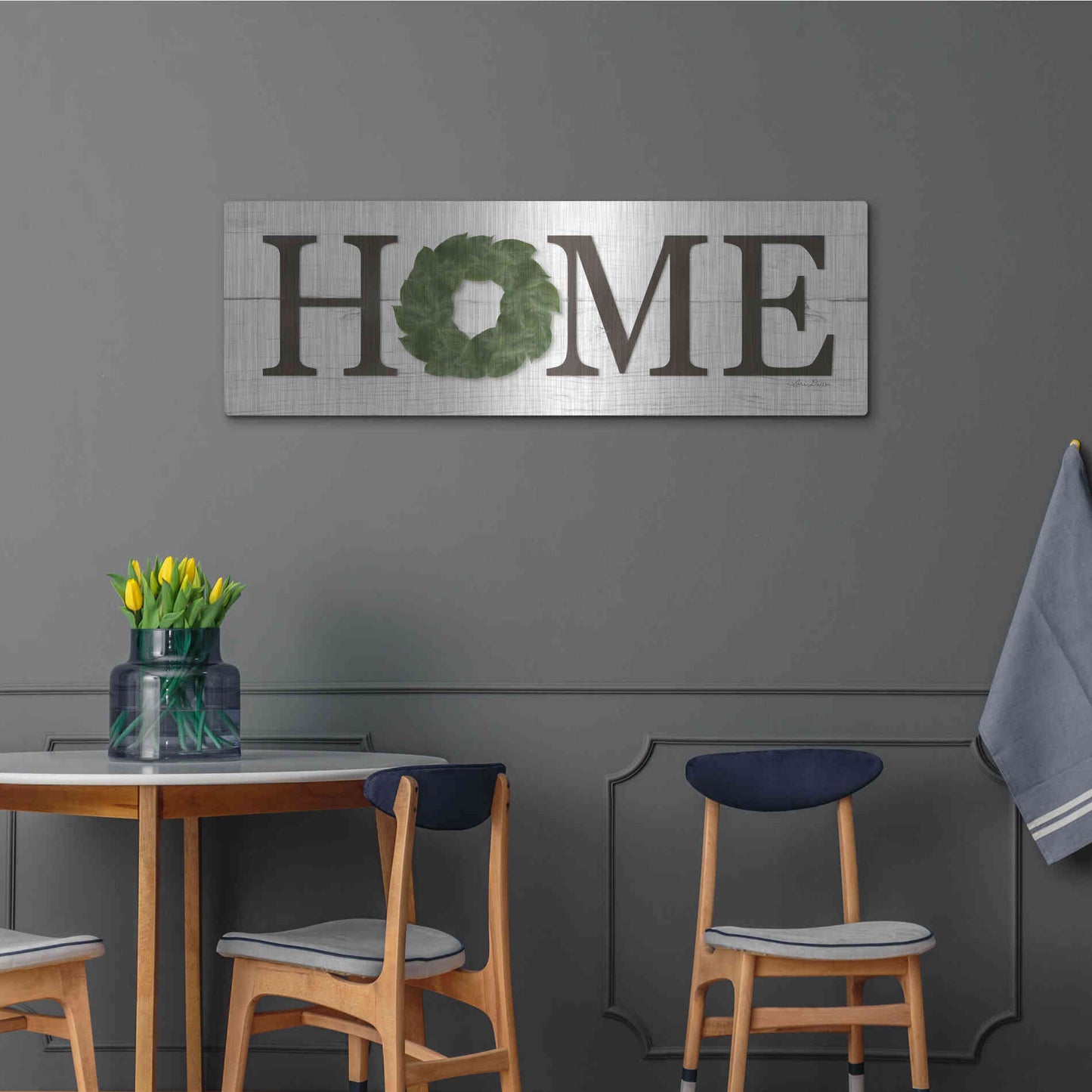 Luxe Metal Art 'Home' by Lori Deiter, Metal Wall Art,48x16