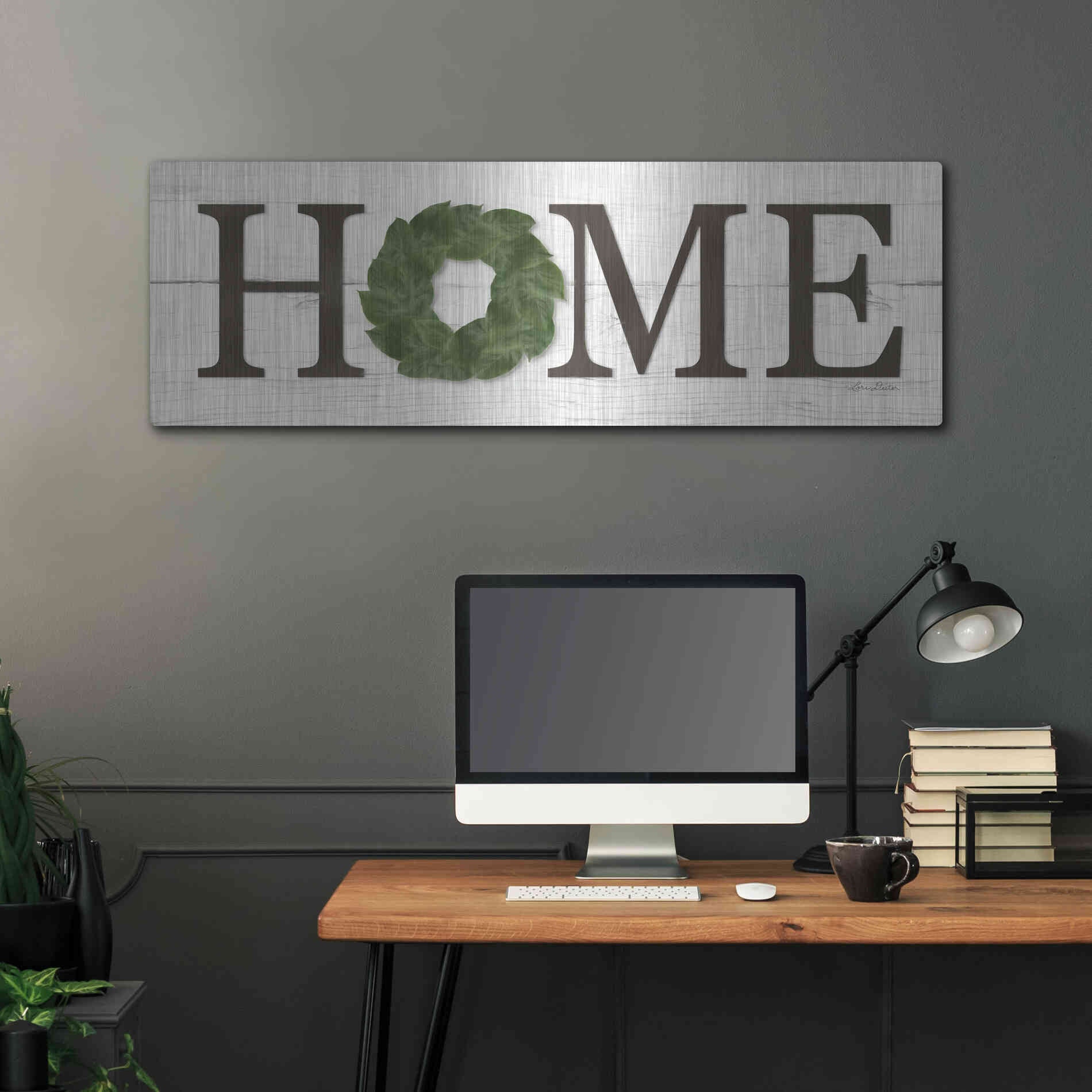 Luxe Metal Art 'Home' by Lori Deiter, Metal Wall Art,48x16