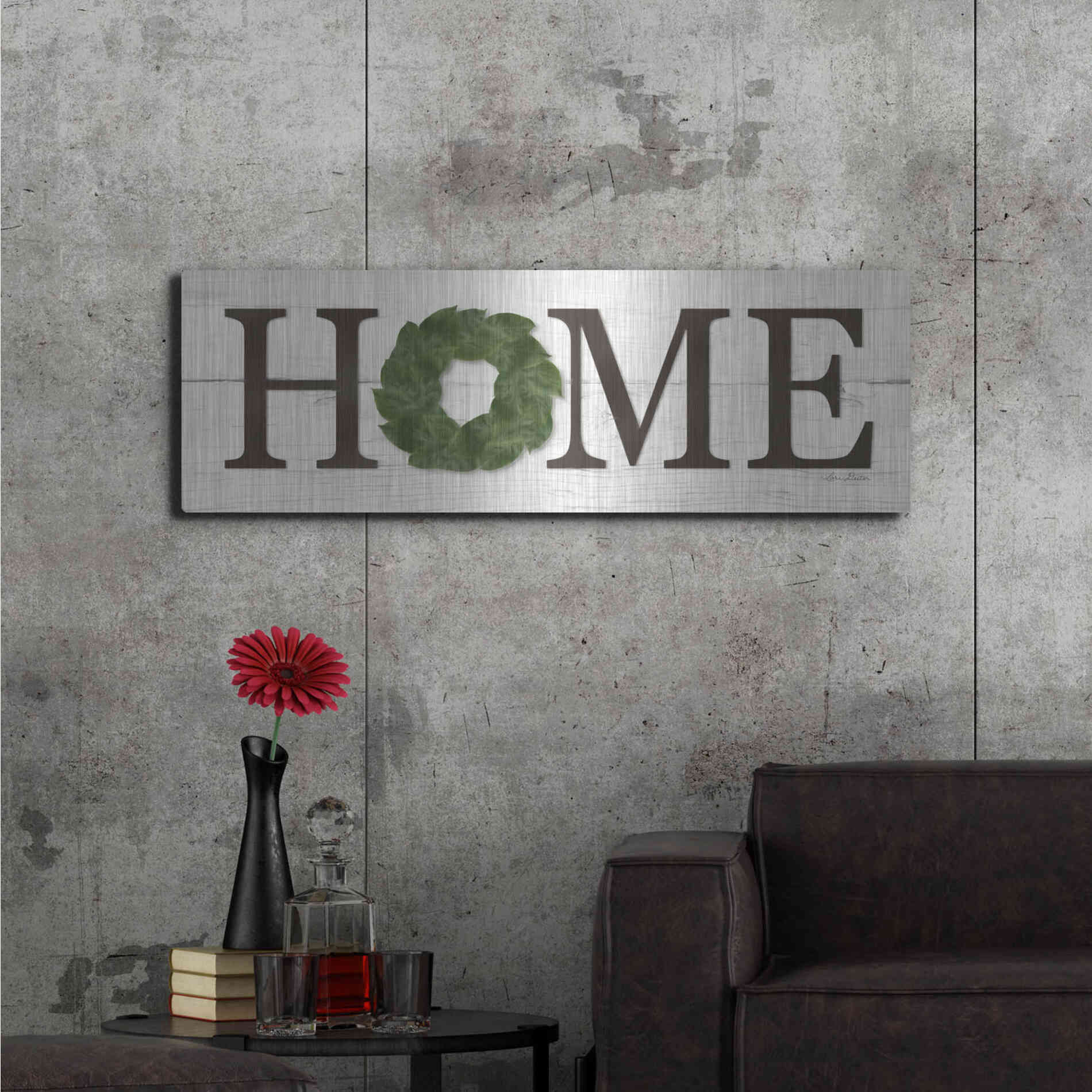 Luxe Metal Art 'Home' by Lori Deiter, Metal Wall Art,48x16