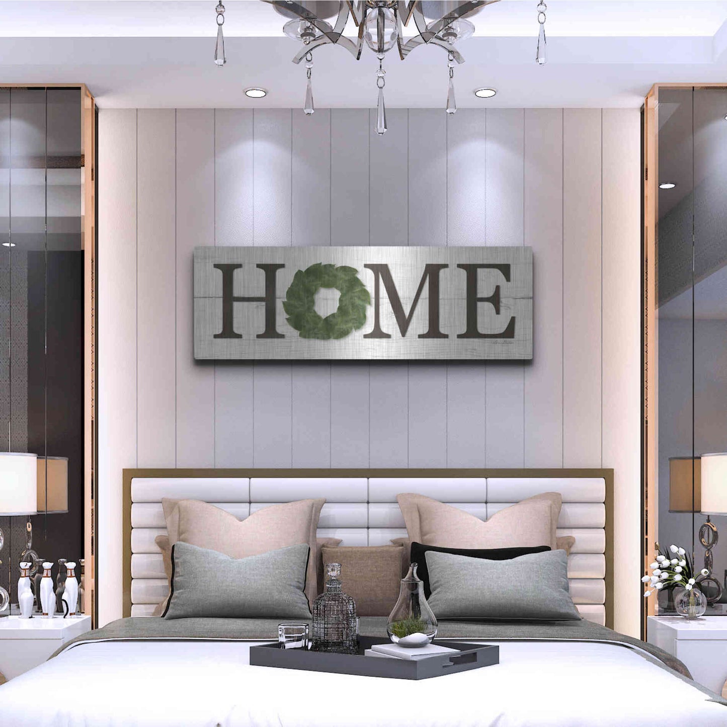 Luxe Metal Art 'Home' by Lori Deiter, Metal Wall Art,48x16
