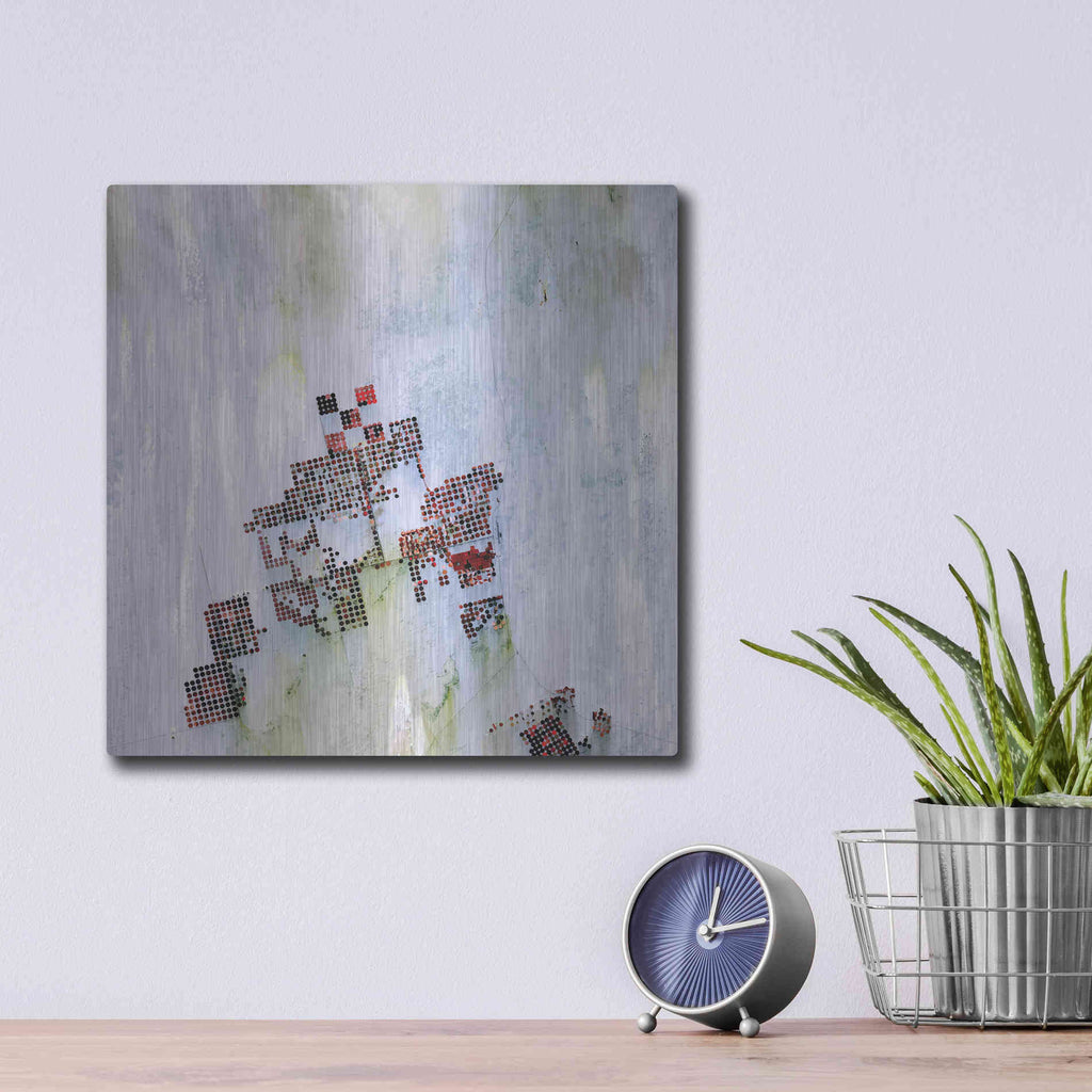 Luxe Metal Art 'Earth As Art: Geometric Desert', Metal Wall Art,12x12