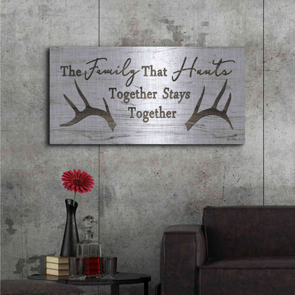 Luxe Metal Art 'Hunting Family' by Lori Deiter, Metal Wall Art,48x24