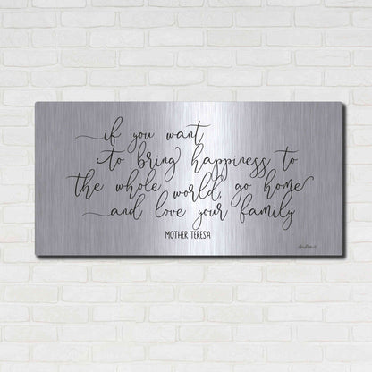 Luxe Metal Art 'Love Your Family' by Lori Deiter, Metal Wall Art,48x24