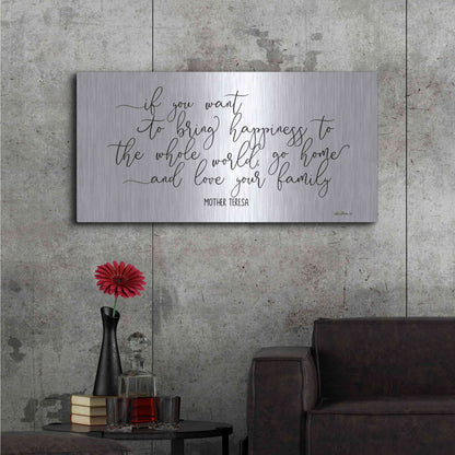 Luxe Metal Art 'Love Your Family' by Lori Deiter, Metal Wall Art,48x24