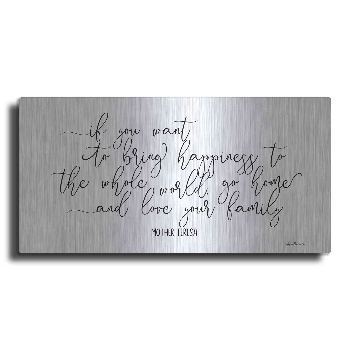 Luxe Metal Art 'Love Your Family' by Lori Deiter, Metal Wall Art