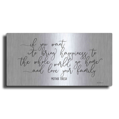 Luxe Metal Art 'Love Your Family' by Lori Deiter, Metal Wall Art