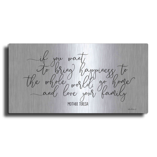 Luxe Metal Art 'Love Your Family' by Lori Deiter, Metal Wall Art
