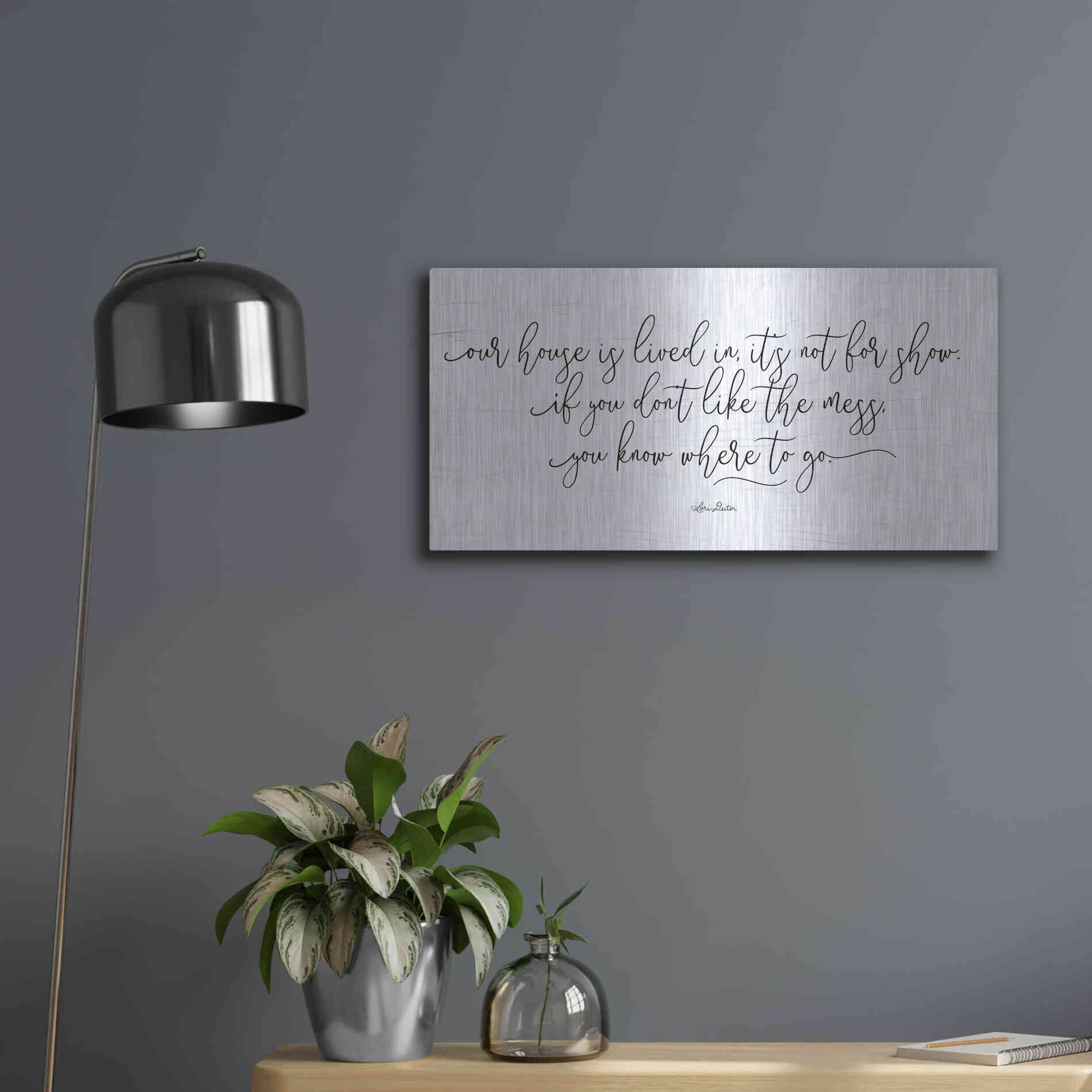 Luxe Metal Art 'The Mess' by Lori Deiter, Metal Wall Art,24x12