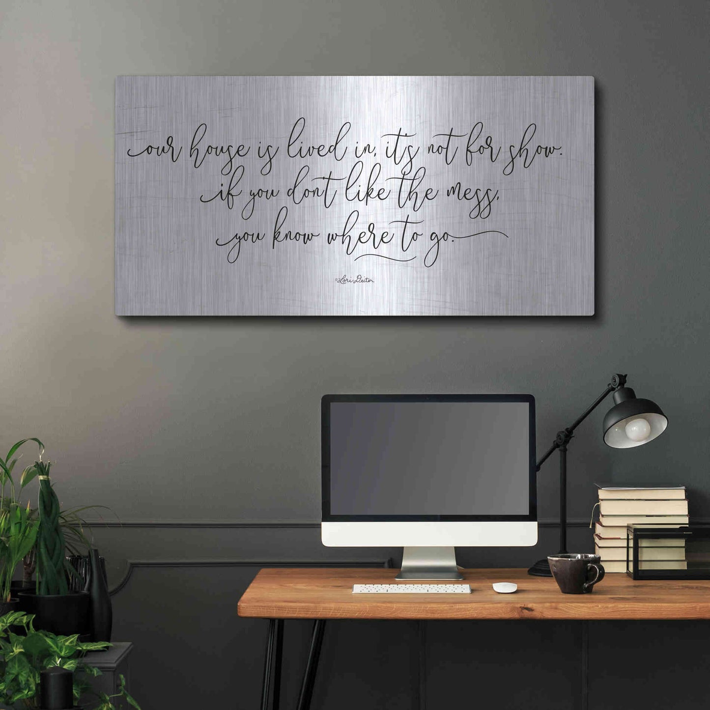 Luxe Metal Art 'The Mess' by Lori Deiter, Metal Wall Art,48x24