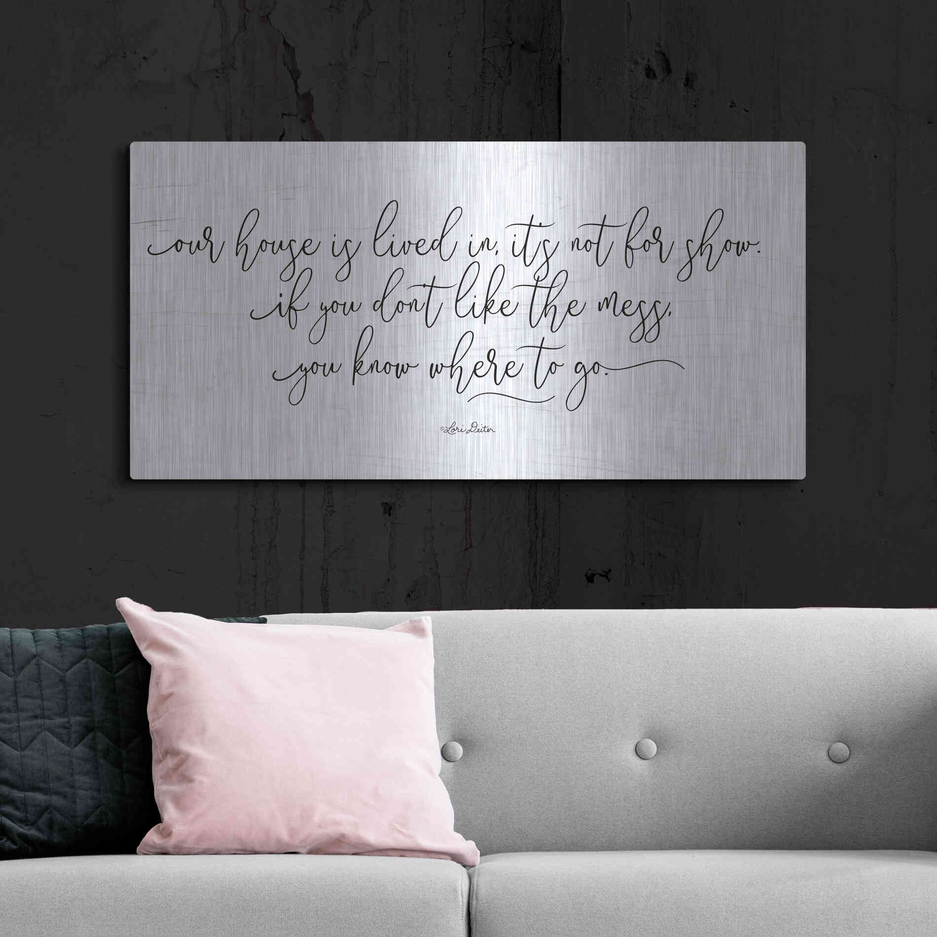Luxe Metal Art 'The Mess' by Lori Deiter, Metal Wall Art,48x24