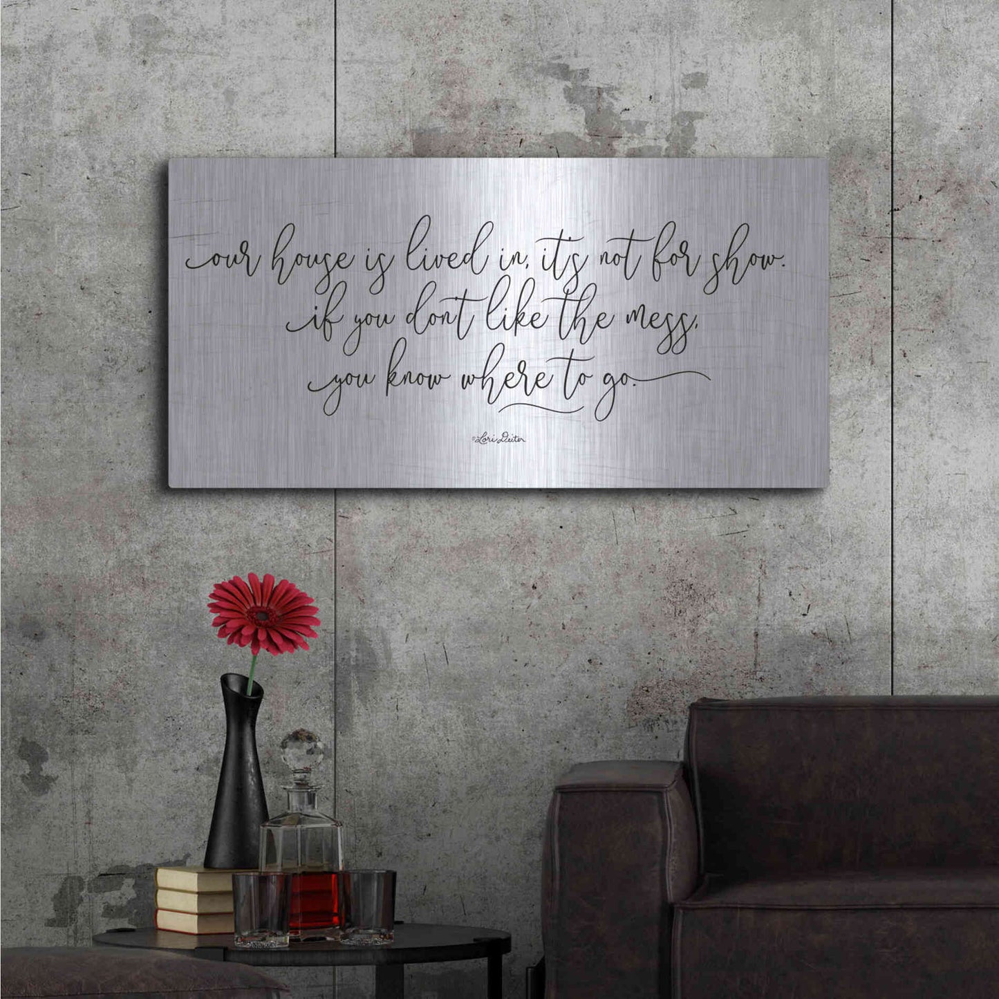 Luxe Metal Art 'The Mess' by Lori Deiter, Metal Wall Art,48x24