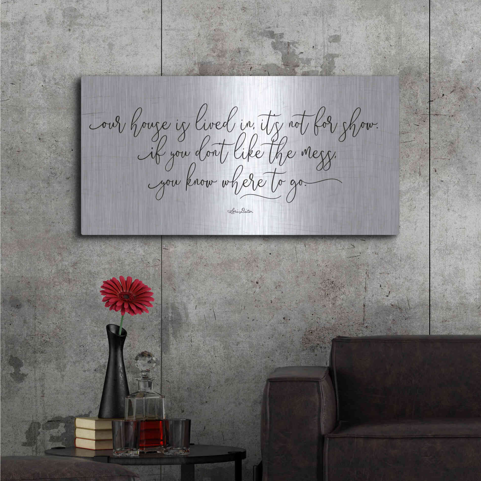 Luxe Metal Art 'The Mess' by Lori Deiter, Metal Wall Art,48x24