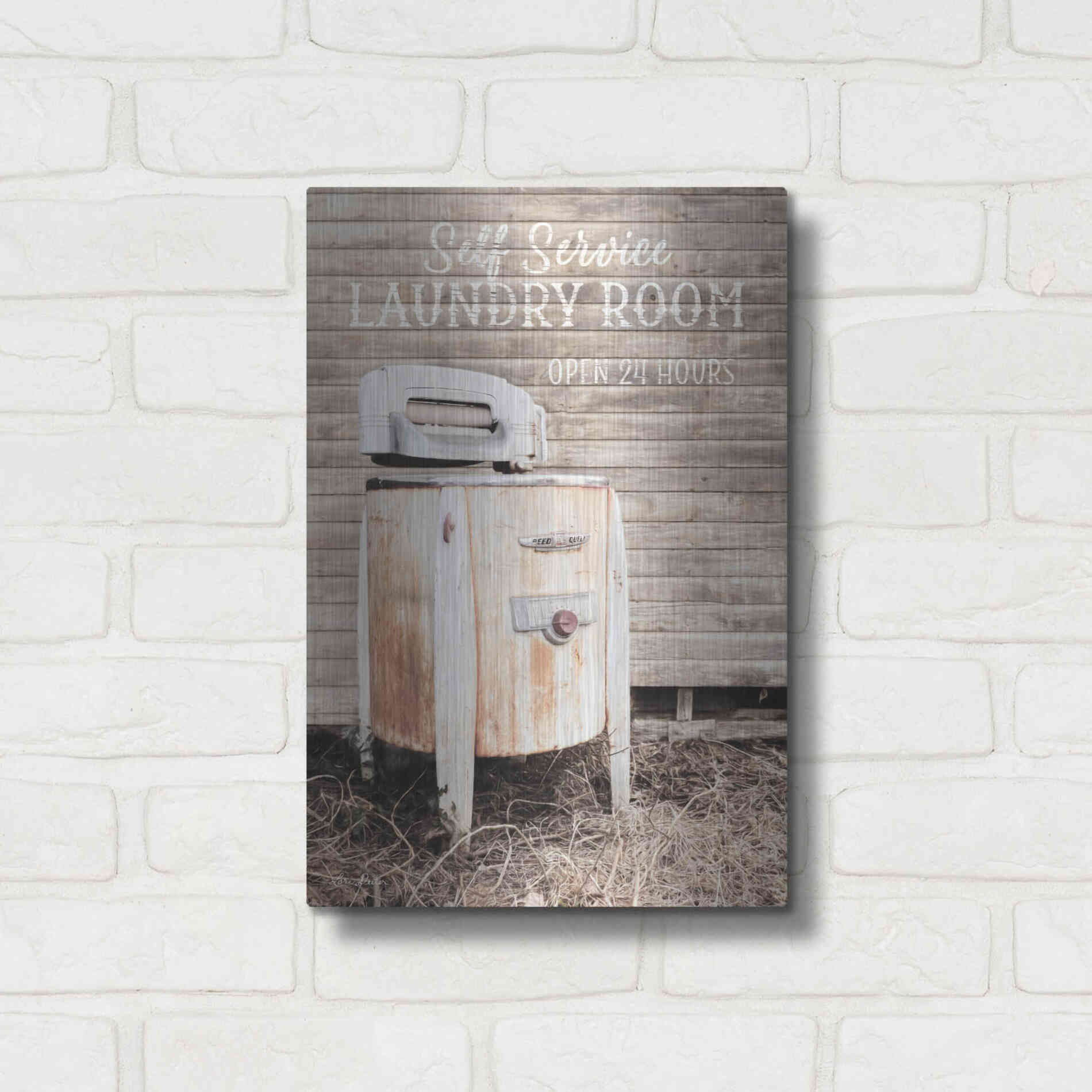 Luxe Metal Art 'Laundry Room' by Lori Deiter, Metal Wall Art,12x16