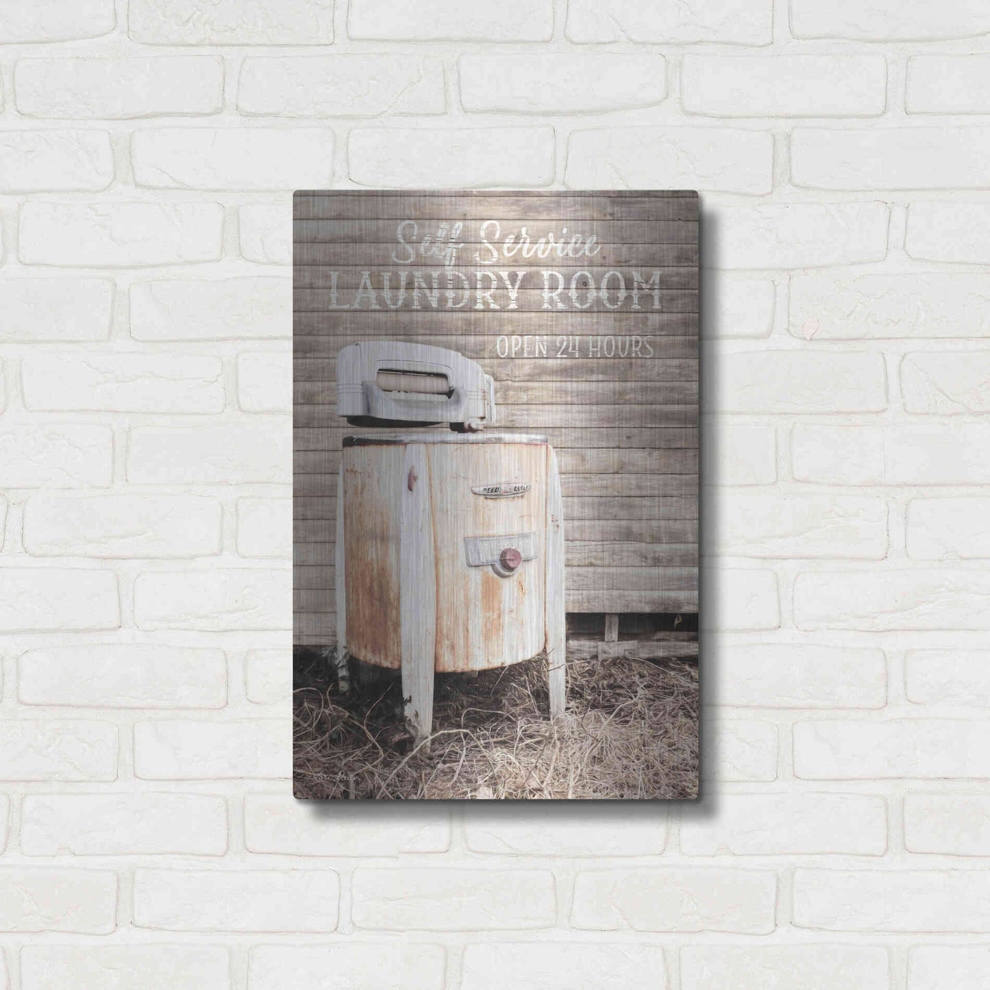 Luxe Metal Art 'Laundry Room' by Lori Deiter, Metal Wall Art,16x24