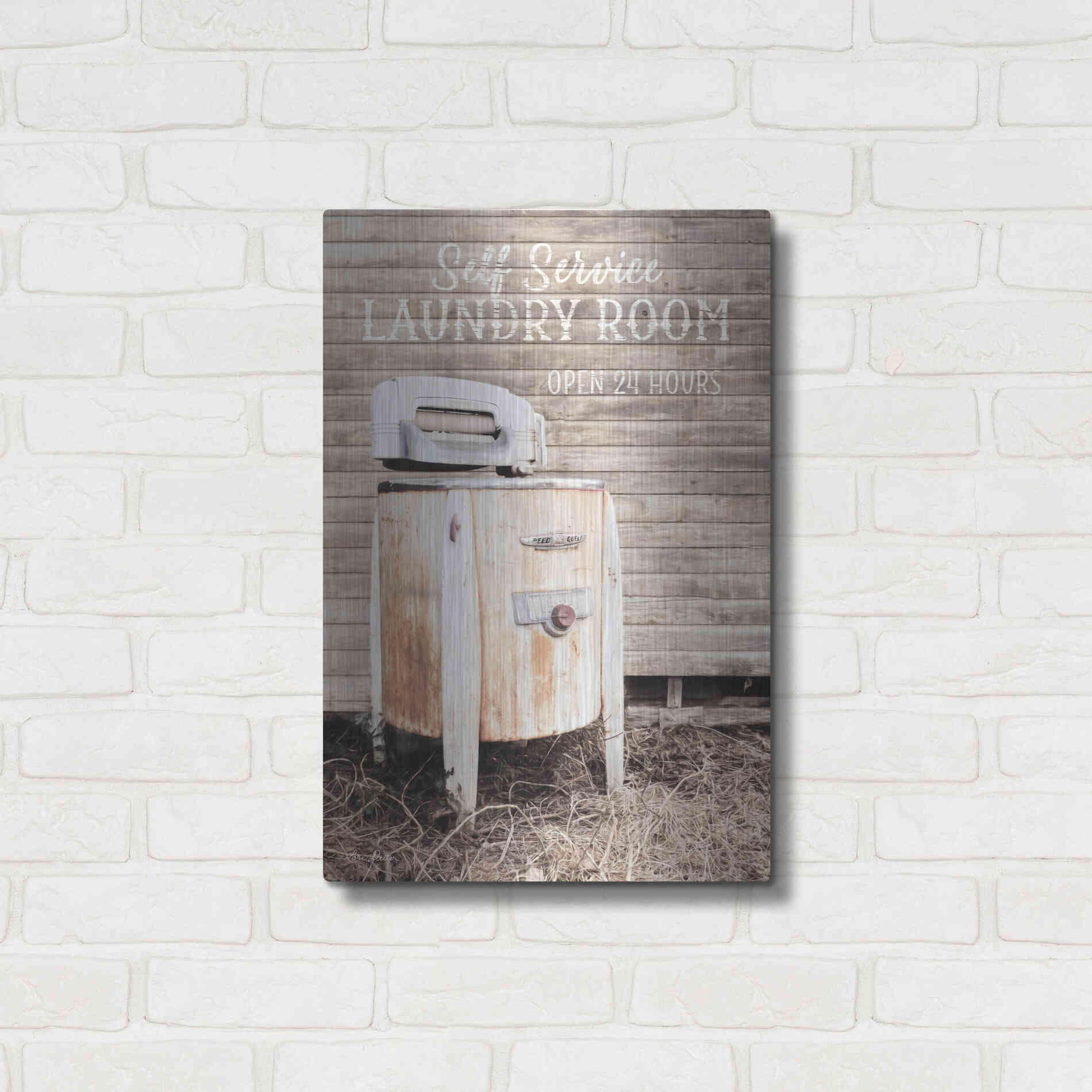 Luxe Metal Art 'Laundry Room' by Lori Deiter, Metal Wall Art,16x24