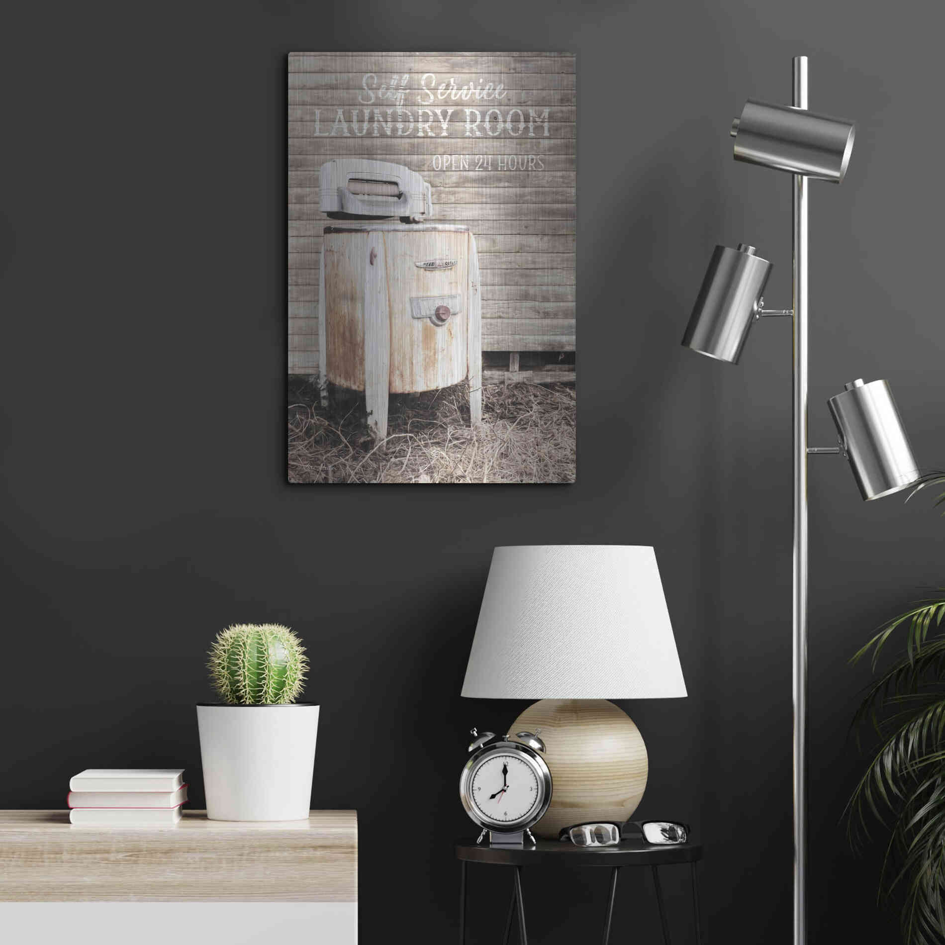 Luxe Metal Art 'Laundry Room' by Lori Deiter, Metal Wall Art,16x24