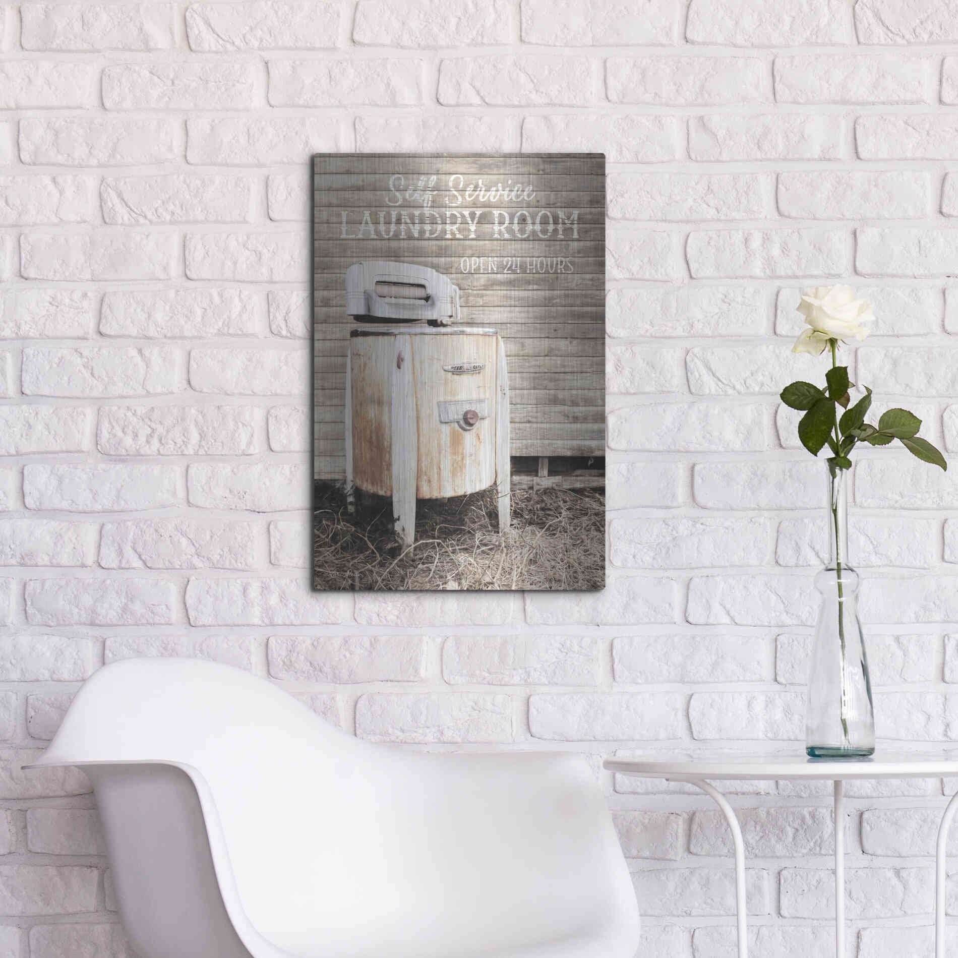 Luxe Metal Art 'Laundry Room' by Lori Deiter, Metal Wall Art,16x24