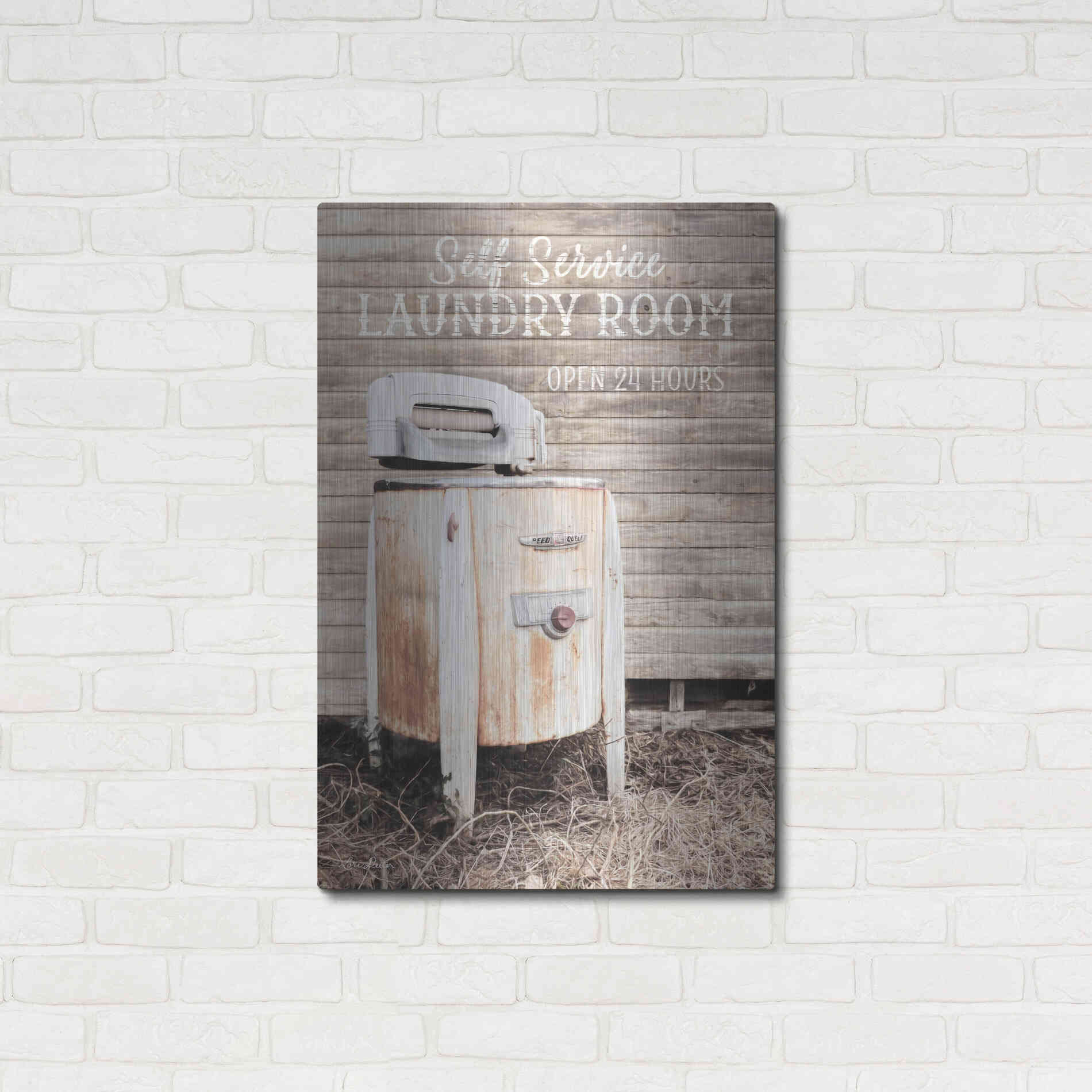 Luxe Metal Art 'Laundry Room' by Lori Deiter, Metal Wall Art,24x36