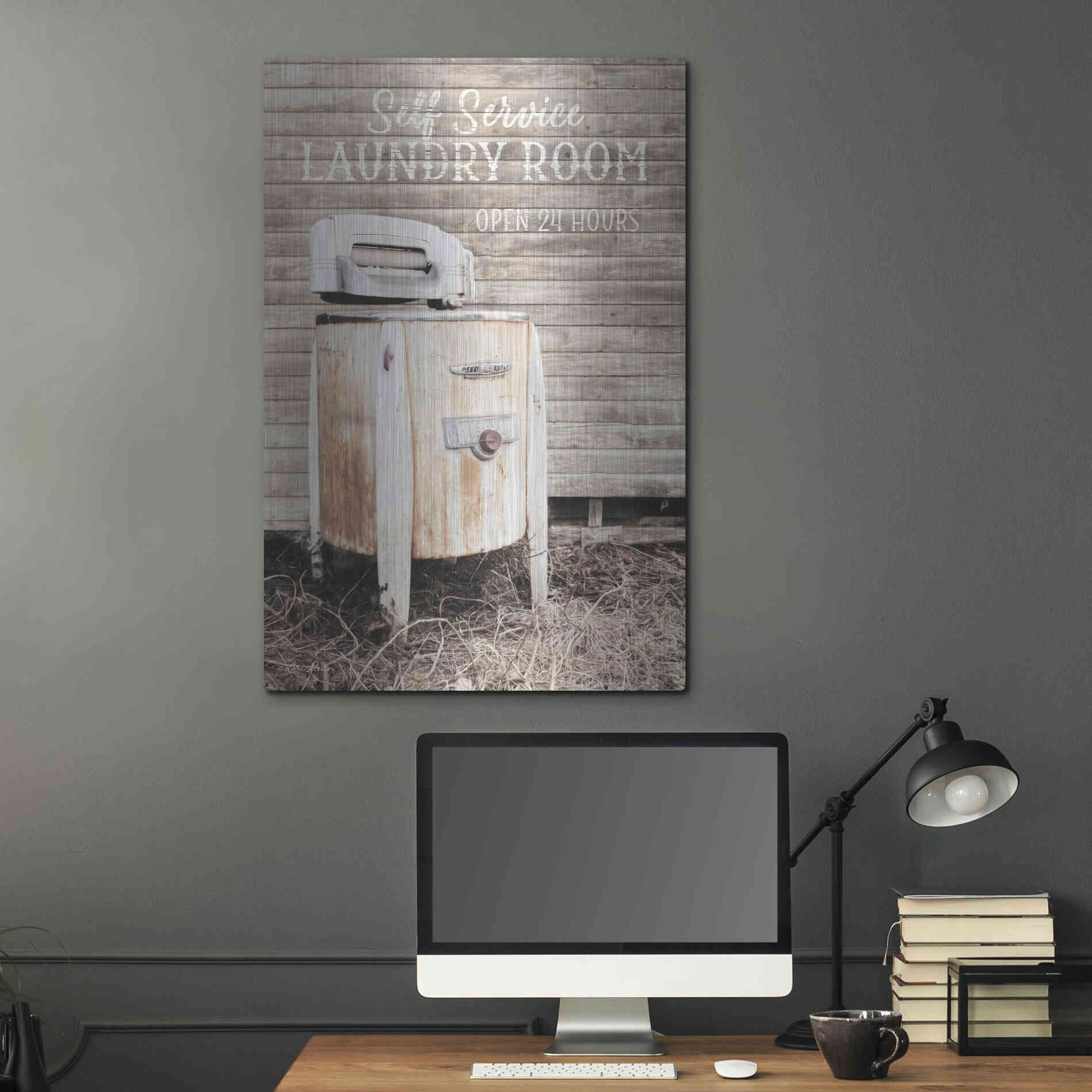 Luxe Metal Art 'Laundry Room' by Lori Deiter, Metal Wall Art,24x36