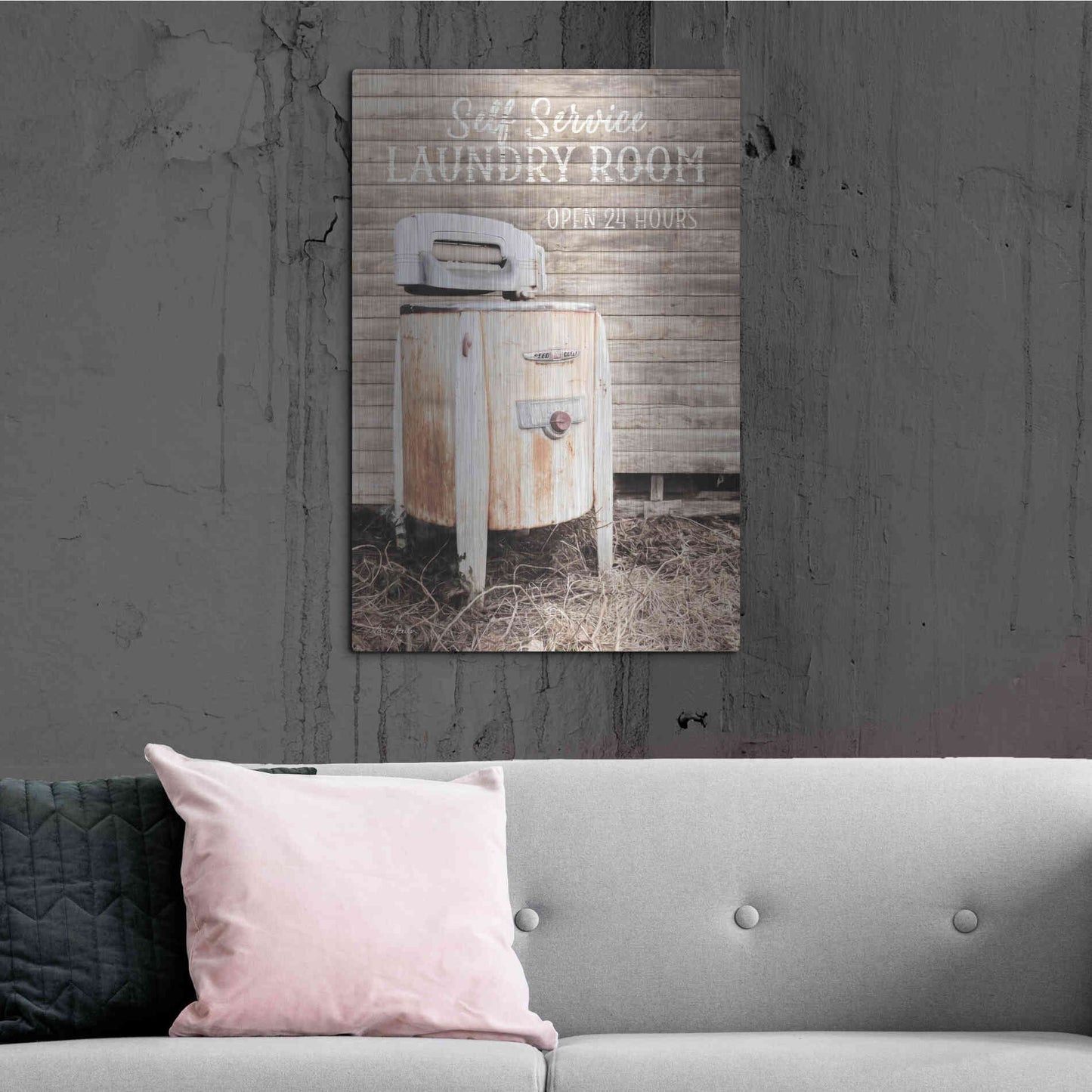 Luxe Metal Art 'Laundry Room' by Lori Deiter, Metal Wall Art,24x36