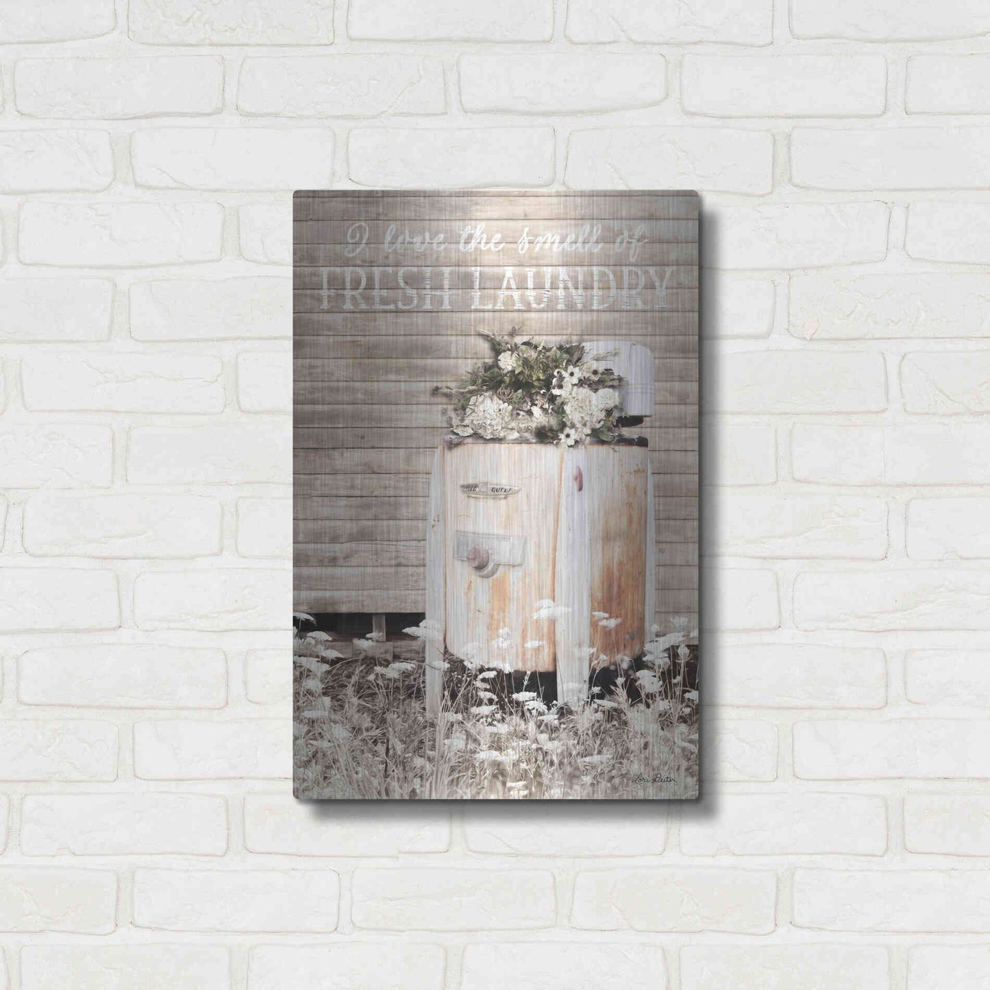Luxe Metal Art 'Fresh Laundry' by Lori Deiter, Metal Wall Art,16x24
