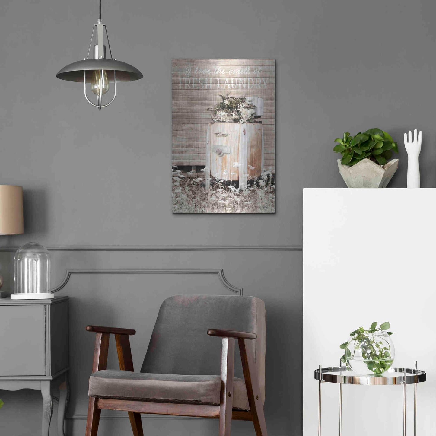 Luxe Metal Art 'Fresh Laundry' by Lori Deiter, Metal Wall Art,16x24