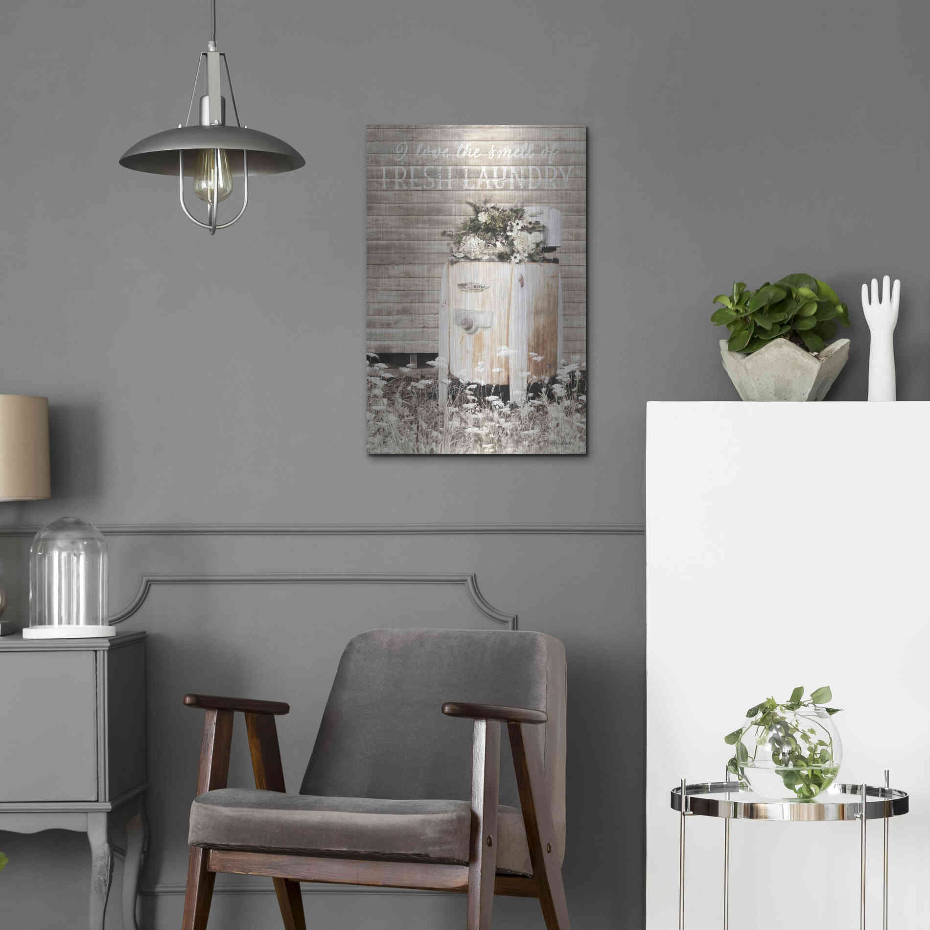 Luxe Metal Art 'Fresh Laundry' by Lori Deiter, Metal Wall Art,16x24