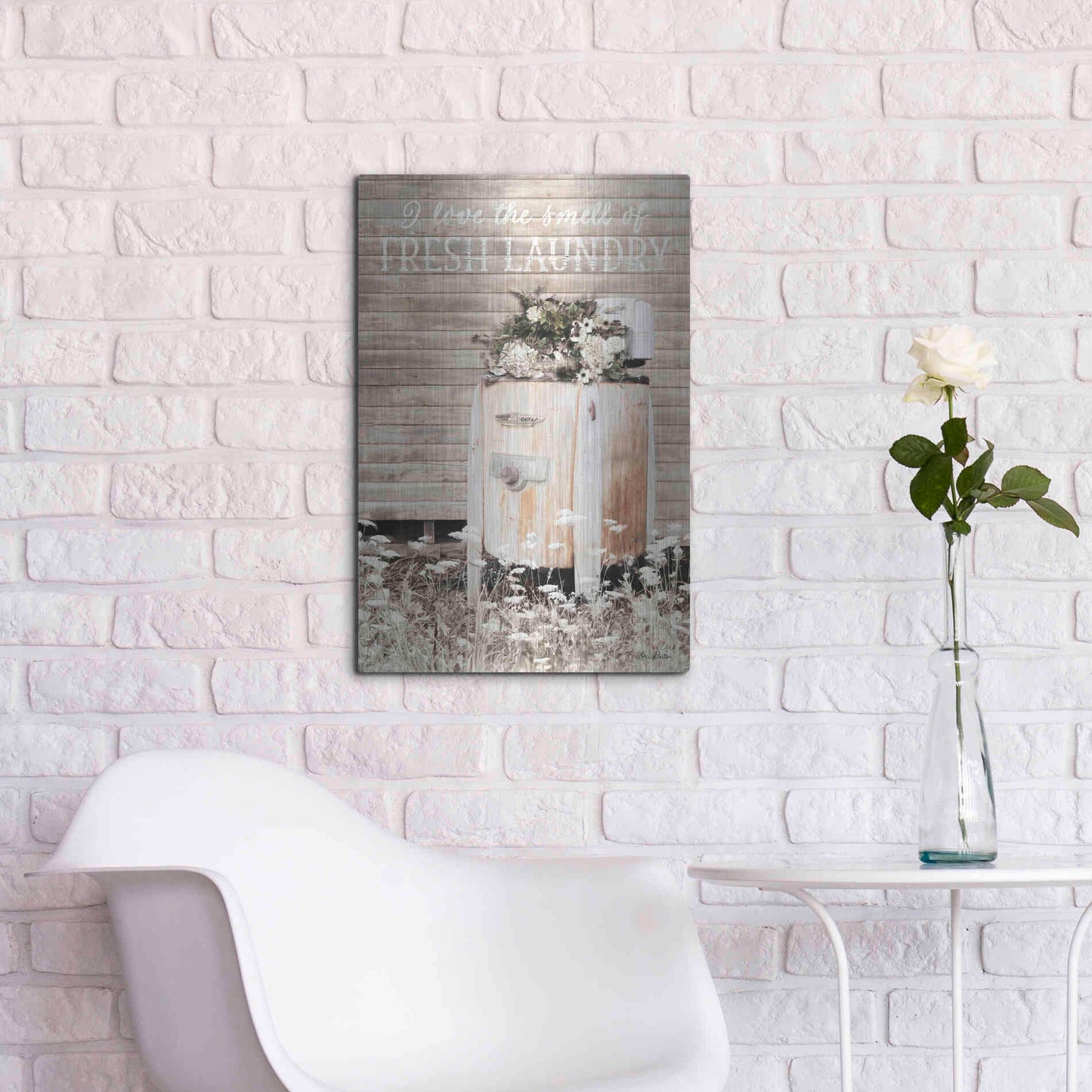 Luxe Metal Art 'Fresh Laundry' by Lori Deiter, Metal Wall Art,16x24