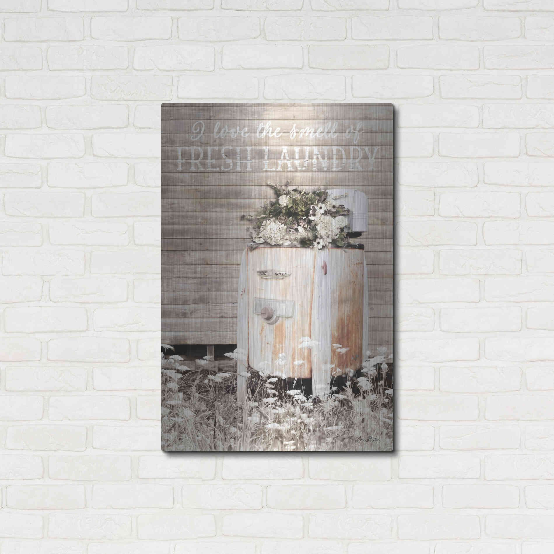 Luxe Metal Art 'Fresh Laundry' by Lori Deiter, Metal Wall Art,24x36