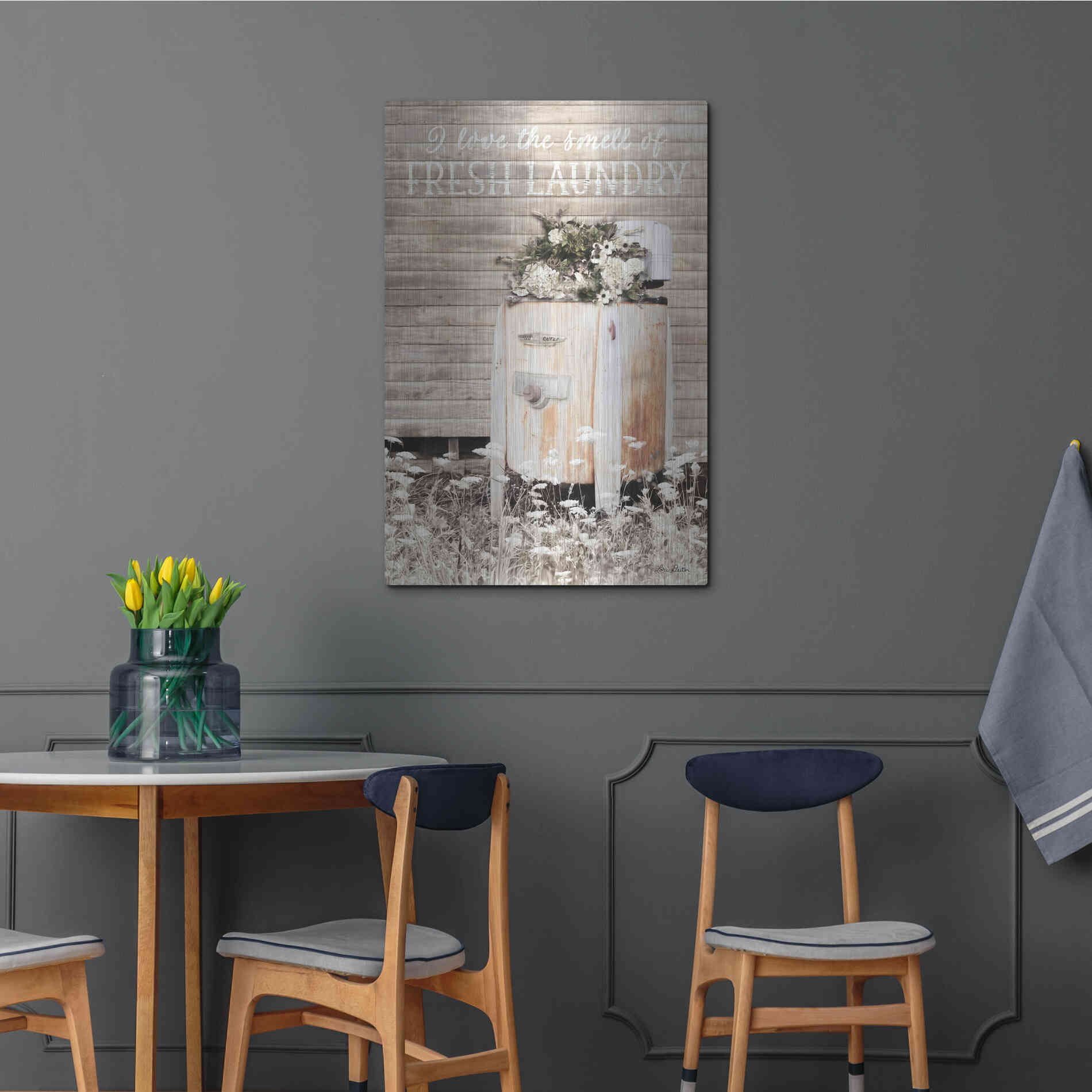 Luxe Metal Art 'Fresh Laundry' by Lori Deiter, Metal Wall Art,24x36