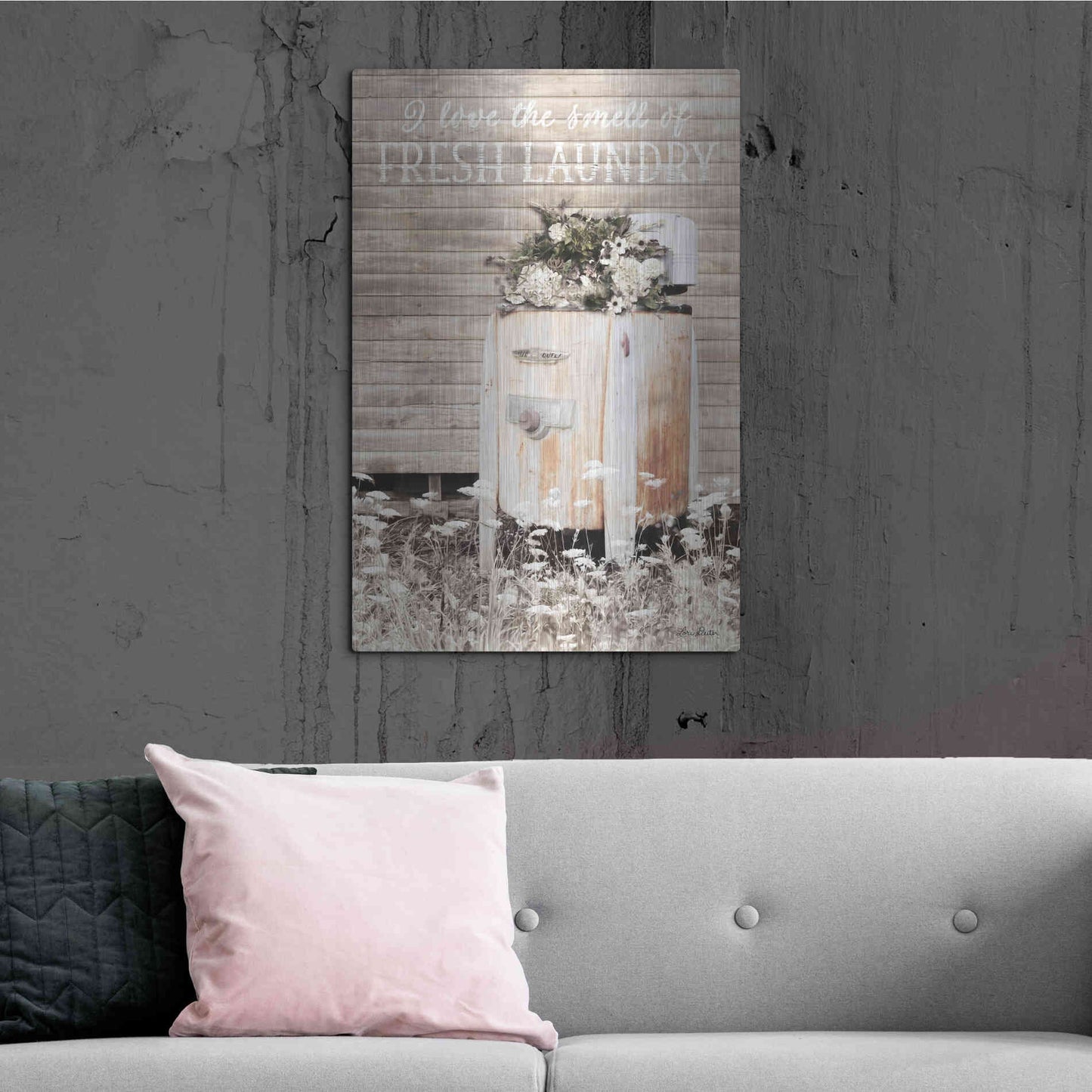 Luxe Metal Art 'Fresh Laundry' by Lori Deiter, Metal Wall Art,24x36