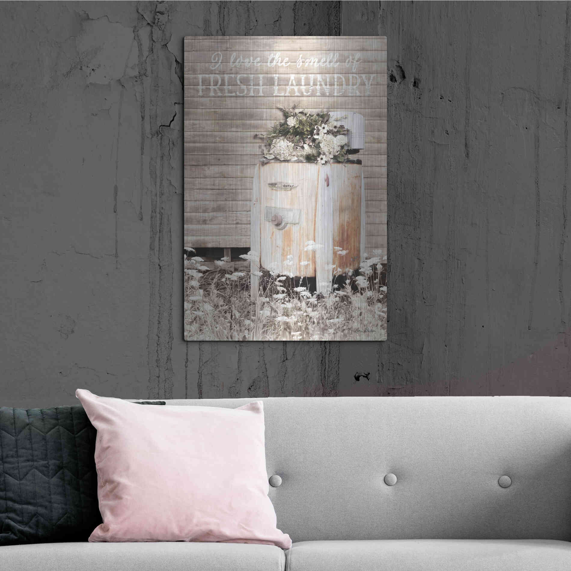 Luxe Metal Art 'Fresh Laundry' by Lori Deiter, Metal Wall Art,24x36