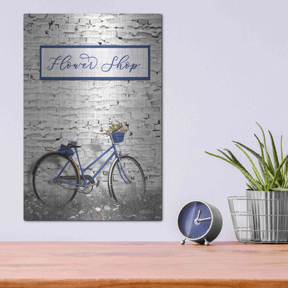 Luxe Metal Art 'Flower Shop Bicycle' by Lori Deiter, Metal Wall Art,12x16
