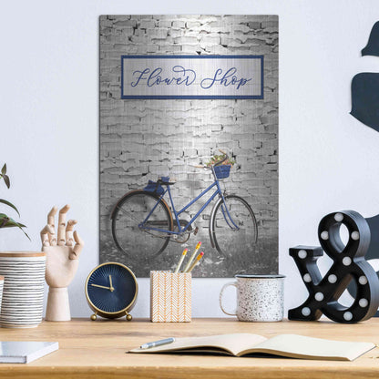 Luxe Metal Art 'Flower Shop Bicycle' by Lori Deiter, Metal Wall Art,12x16