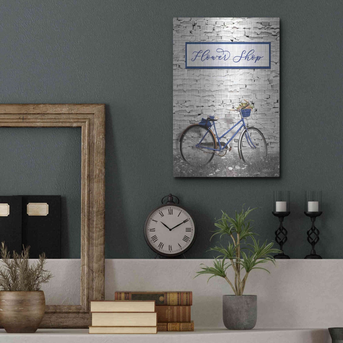 Luxe Metal Art 'Flower Shop Bicycle' by Lori Deiter, Metal Wall Art,12x16