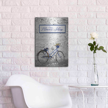 Luxe Metal Art 'Flower Shop Bicycle' by Lori Deiter, Metal Wall Art,16x24