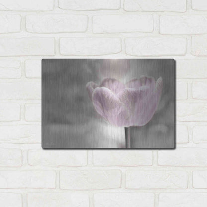 Luxe Metal Art 'Violet Tulip' by Lori Deiter, Metal Wall Art,16x12