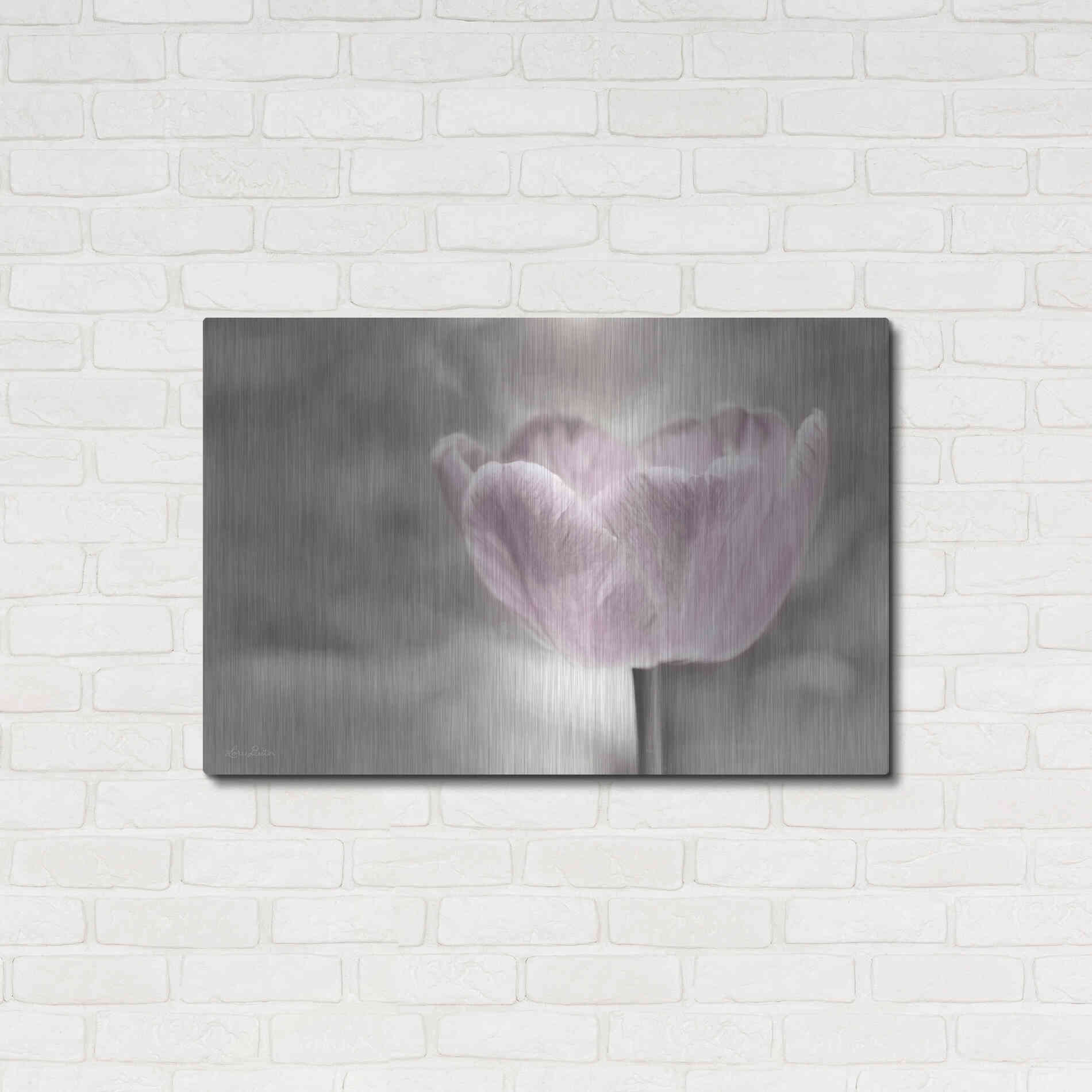 Luxe Metal Art 'Violet Tulip' by Lori Deiter, Metal Wall Art,36x24