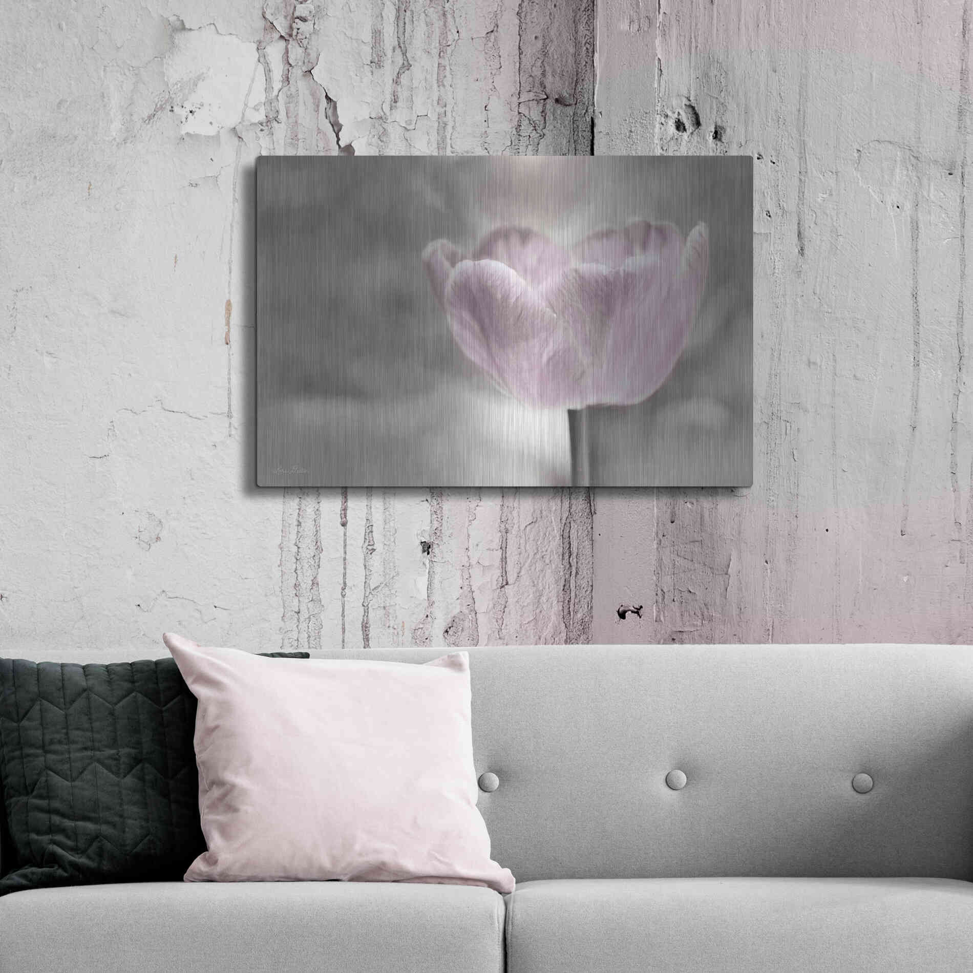 Luxe Metal Art 'Violet Tulip' by Lori Deiter, Metal Wall Art,36x24