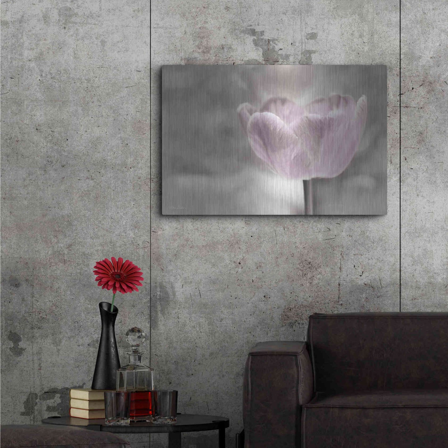 Luxe Metal Art 'Violet Tulip' by Lori Deiter, Metal Wall Art,36x24