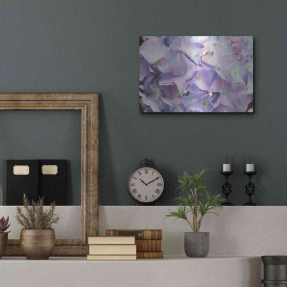 Luxe Metal Art 'Violet Hydrangeas' by Lori Deiter, Metal Wall Art,16x12