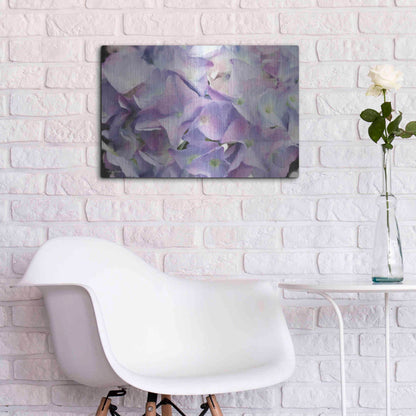 Luxe Metal Art 'Violet Hydrangeas' by Lori Deiter, Metal Wall Art,24x16