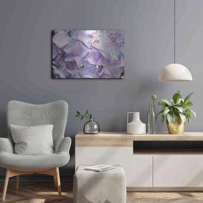 Luxe Metal Art 'Violet Hydrangeas' by Lori Deiter, Metal Wall Art,24x16